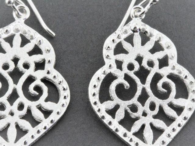 Beaded Floral Shield Earrings for Women - Handmade Bohemian Dangle Earrings - Perfect for Weddings, Parties & Boho Fashion