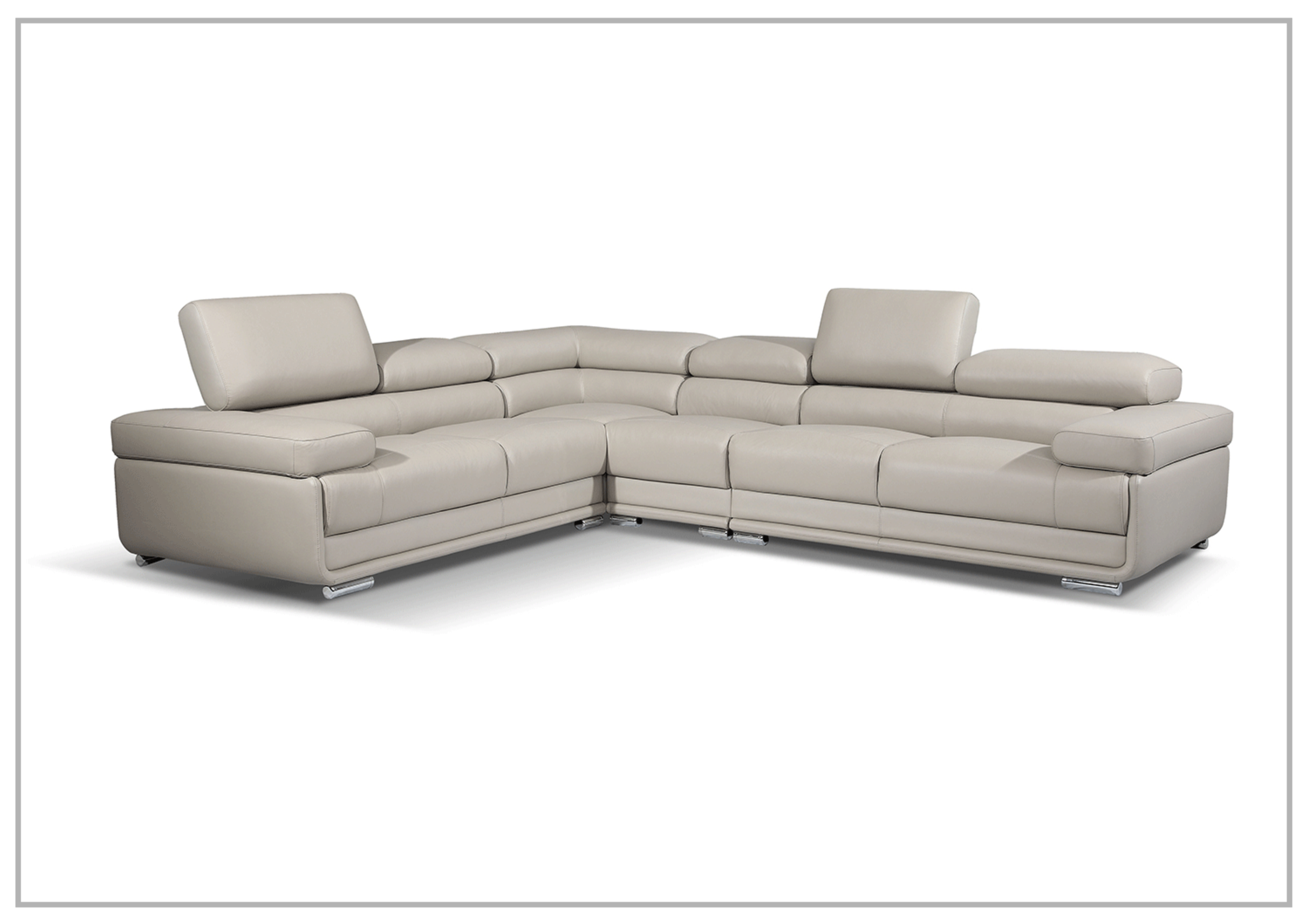 Gio Italia Baxton L-Shaped Leather Sectional Sofa - Modern Corner Couch for Living Room, Home Theater & Office Lounge