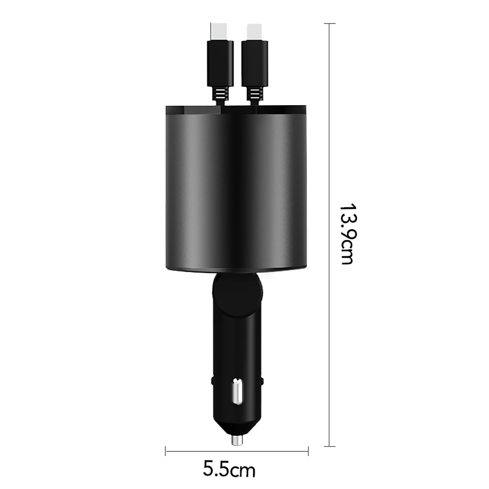 4-in-1 60W Super Fast Retractable Car Charger with 2 USB Ports & 2 Retractable Cables - Compatible with iPhone 16/15/14/13/12/11, AirPods 4, Galaxy & Pixel - Perfect for Road Trips & Daily Commutes
