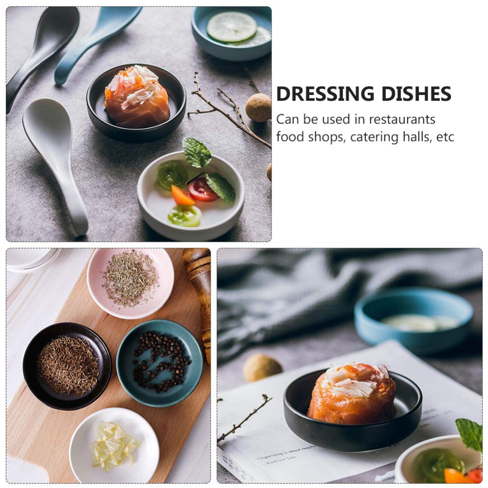 6-Piece Japanese Ceramic Seasoning Bowls - Small Sauce Dishes for Sushi, Soy Sauce, Snacks & Side Dishes - Perfect for Dining, Entertaining & Food Presentation