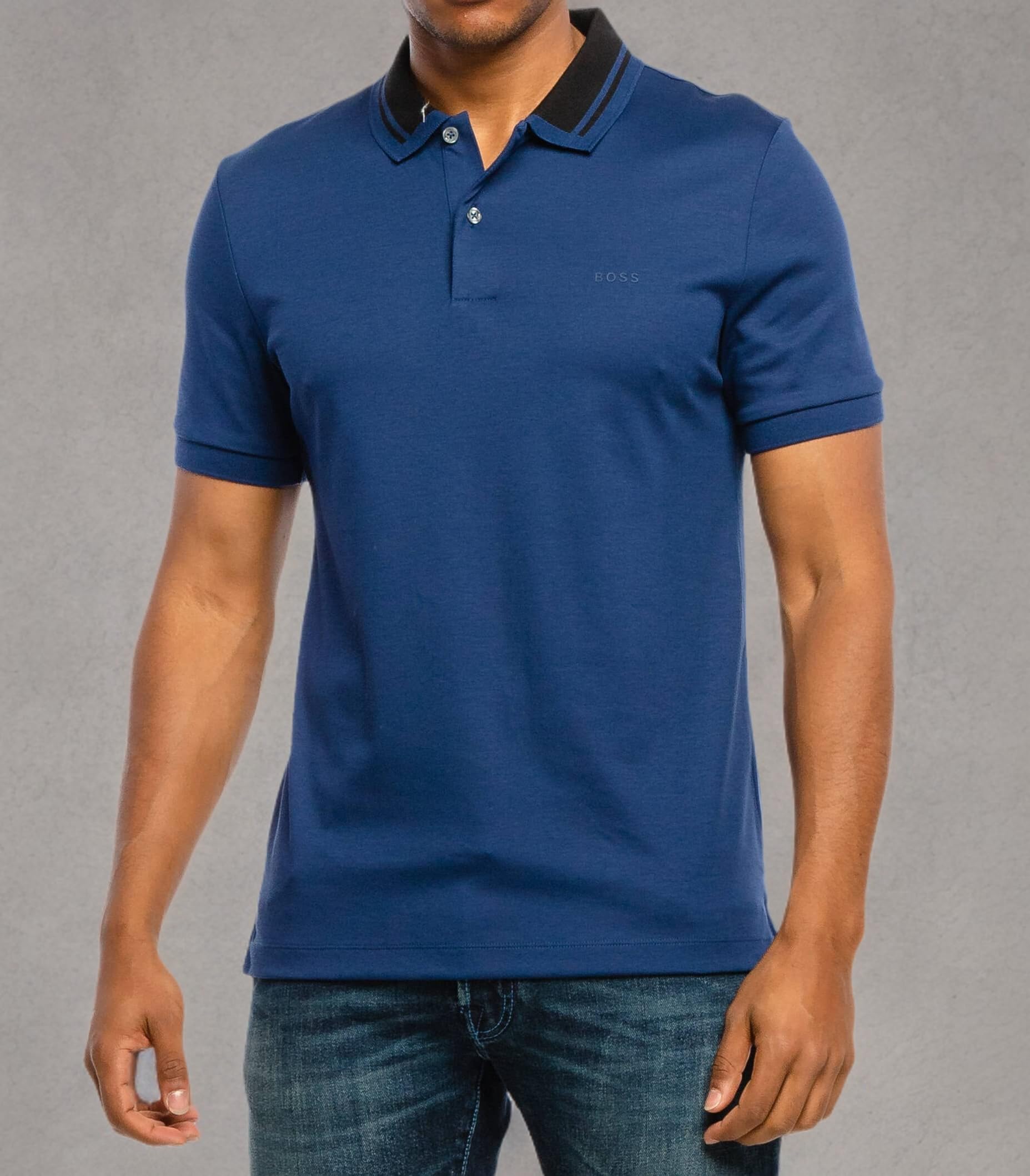 Hugo Boss Men's Phillipson Polo Shirt - Slim Fit Cotton Pique Shirt for Men | Dark Blue 407 | Casual & Business Wear | Perfect for Office, Golf & Summer Outfits