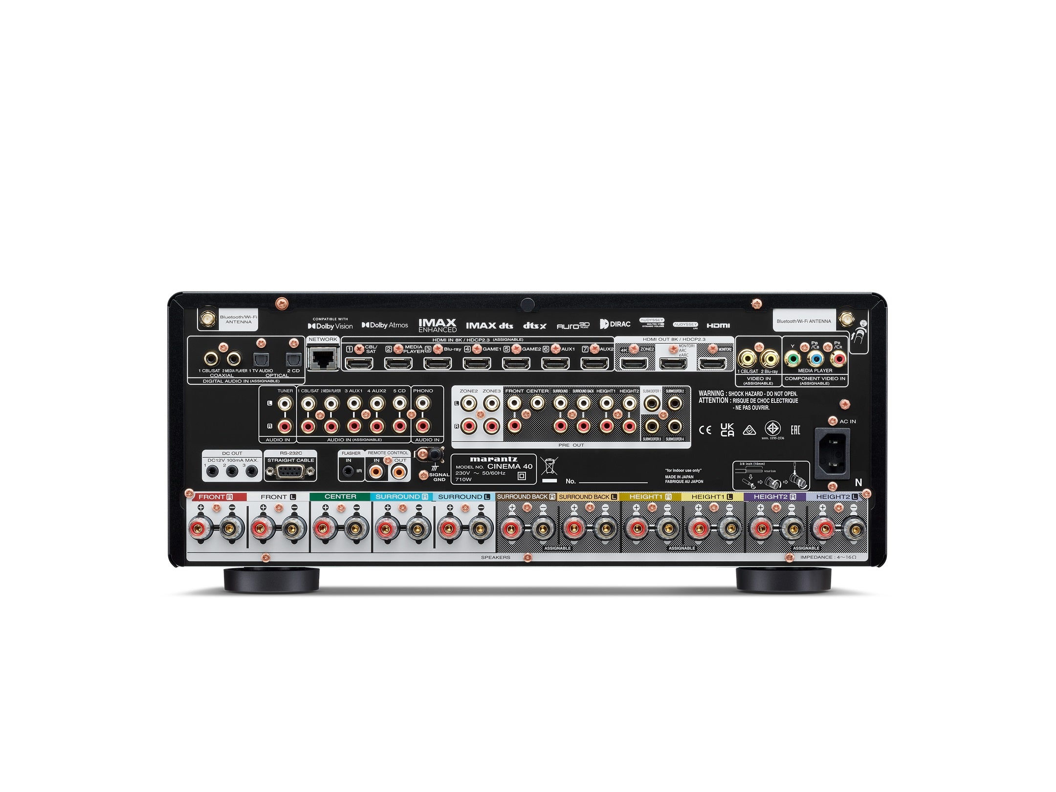 Marantz Cinema 40 9.4 Channel 8K AV Receiver with Dolby Atmos - Premium Home Theater System for Movies, Music & Gaming
