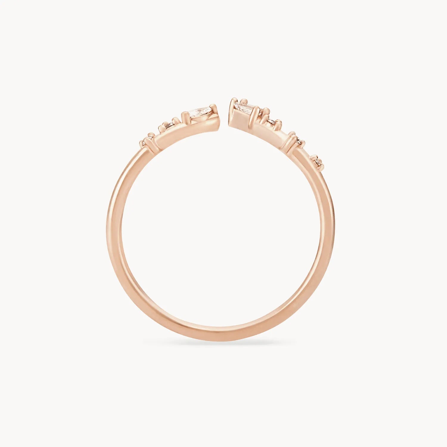 14K Rose Gold Union of Bliss Ring with White Diamonds - Elegant Wedding, Engagement & Anniversary Jewelry Gift for Her