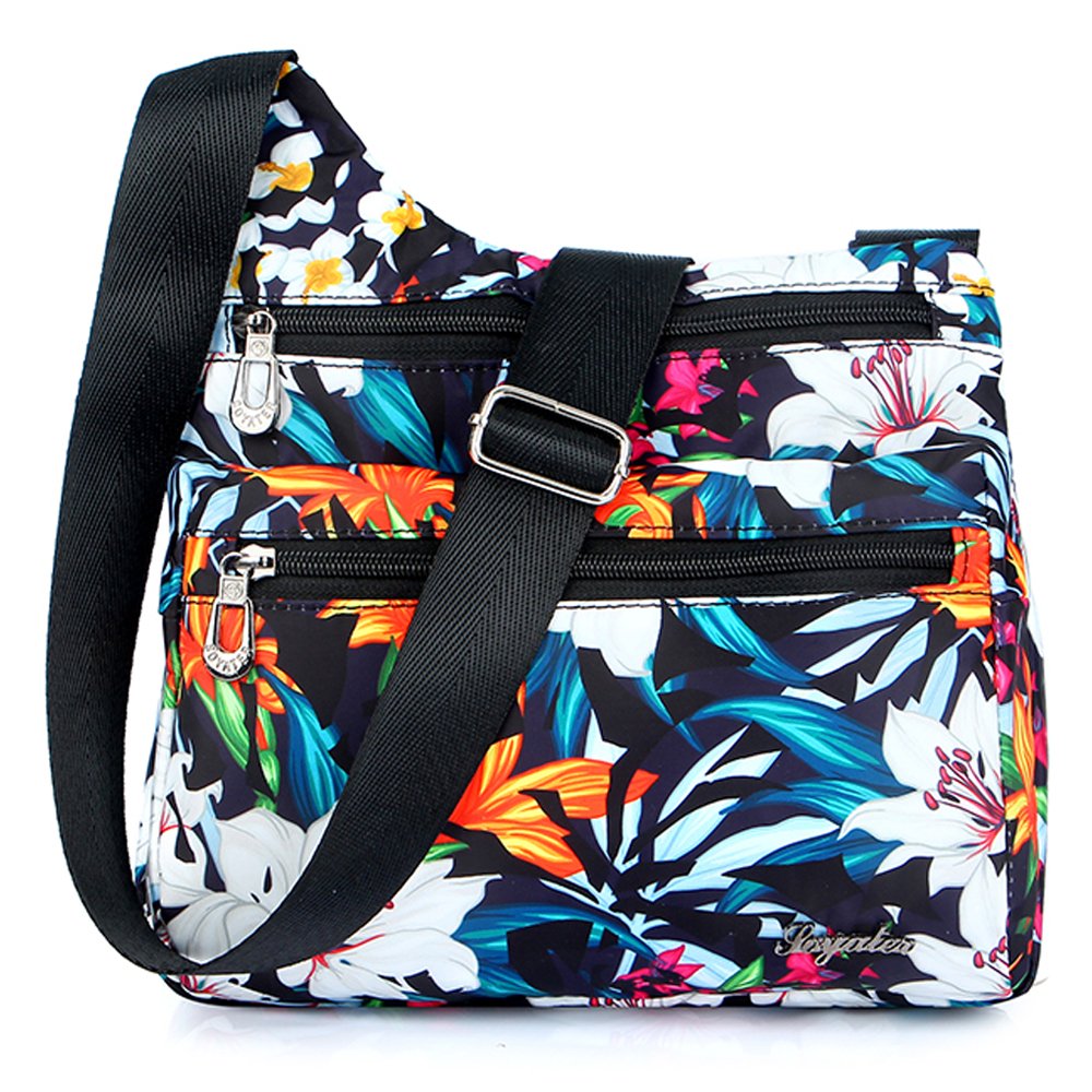 STUOYE Women's Nylon Crossbody Bag with Multiple Pockets - Lightweight Travel Shoulder Purse for Daily Use, Shopping & Outdoor Activities