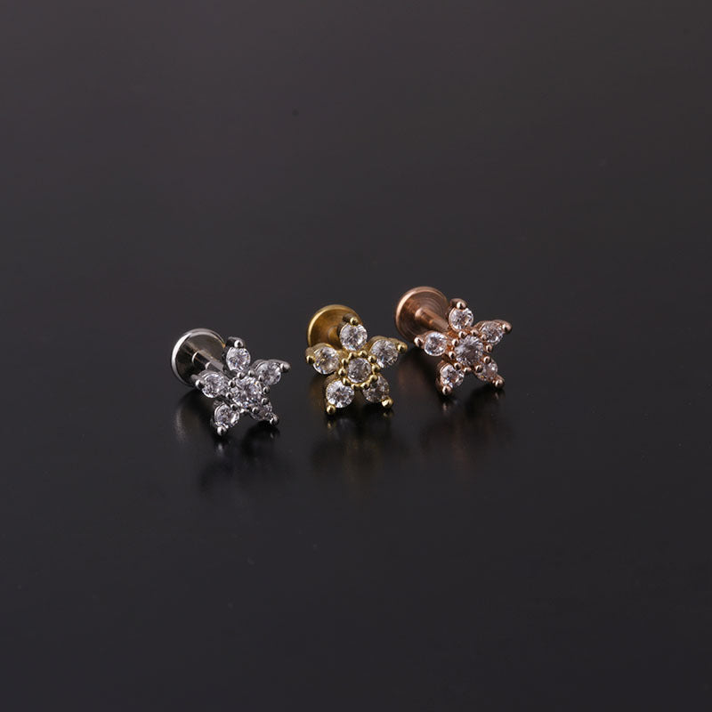 16G Butterfly Flat Back Conch Helix Earrings - Stainless Steel Body Jewelry for Cartilage Piercing | Perfect for Women, Teens, and Everyday Wear | HSPJ298