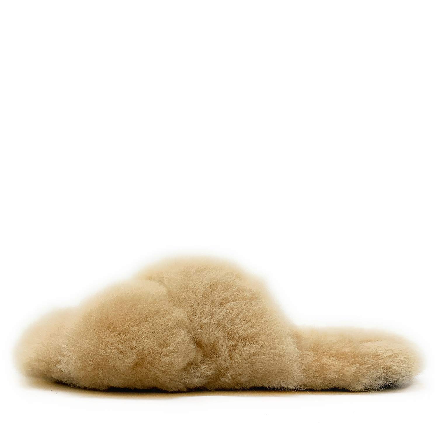 Crisscross Alpaca Slippers for Women & Men - Ultra Soft 100% Alpaca Wool Fleece Indoor House Shoes - Cozy Winter Home & Spa Slippers for Relaxation