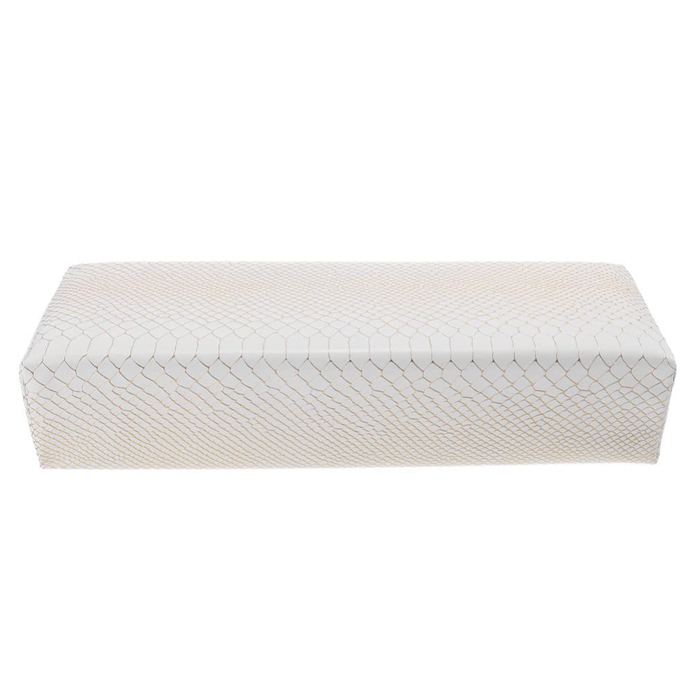 Minkissy Nail Art Hand Pillow - White PU Manicure Hand Cushion for Nail Techs, Nail Art Stand & Arm Rest for Desk, Perfect for Gel Polish & Acrylic Nail Application at Home or Salon