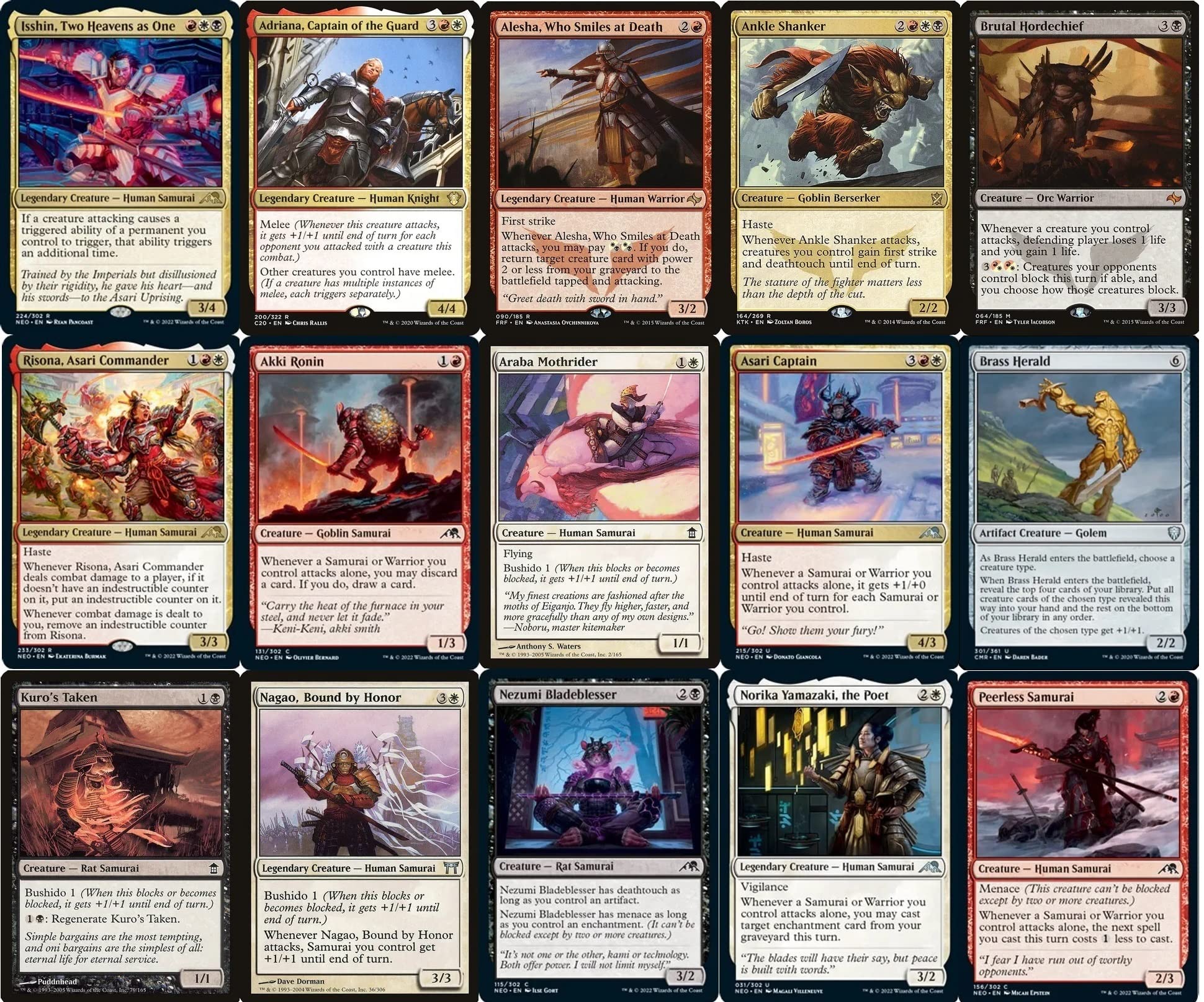 Elite Commander Mardu Samurai Deck - Red White Black MTG - Isshin EDH Commander - 100 Card Custom Magic The Gathering Deck - Powerful for Competitive Play & Casual Gaming
