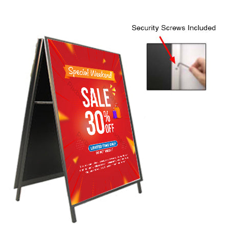 16x24 A-Frame Sign Holder with Security Screws - 1 1/4