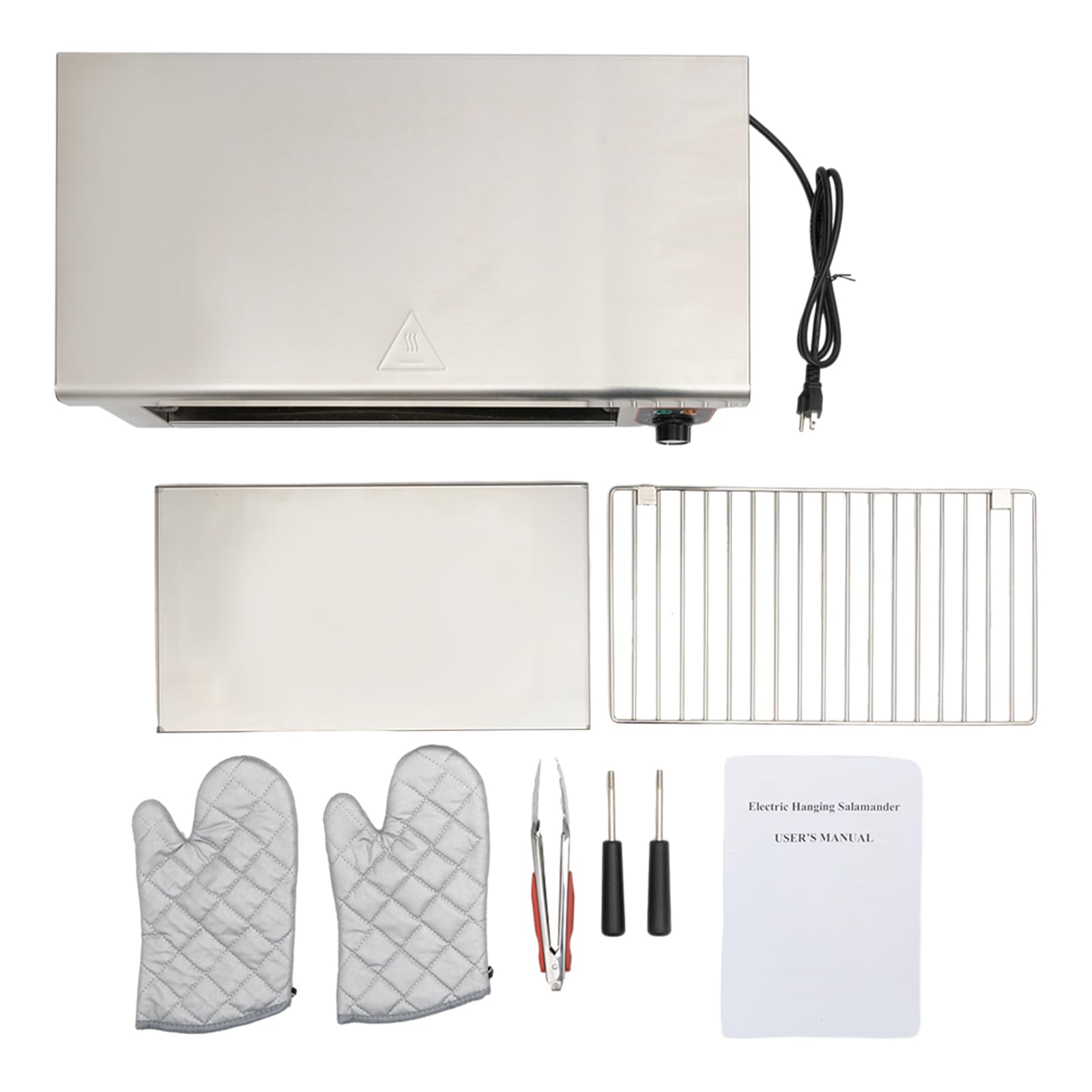 Commercial Electric Cheese Melter Grill 1500W - Stainless Steel Salamander Broiler for Melting Cheese (120-572°F) - Perfect for Restaurants, Pizzerias & Sandwich Shops - Ideal for Cheese Toast, Grilled Sandwiches & Nachos