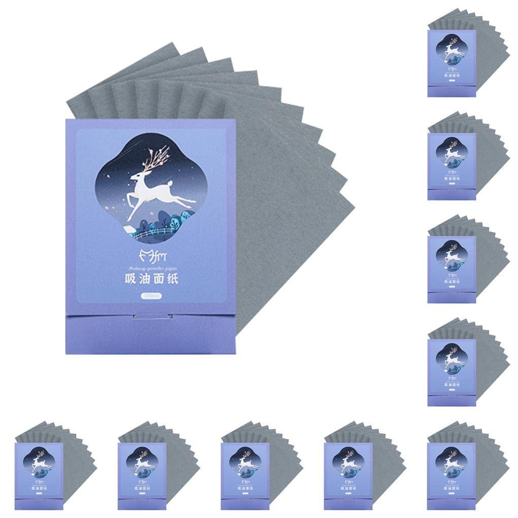 BOKIOESDE 10-Pack Oil Absorbing Face Blotting Sheets for Oily Skin - Premium Oil Control Wipes for Daily Use, On-the-Go & Makeup Touch-Ups
