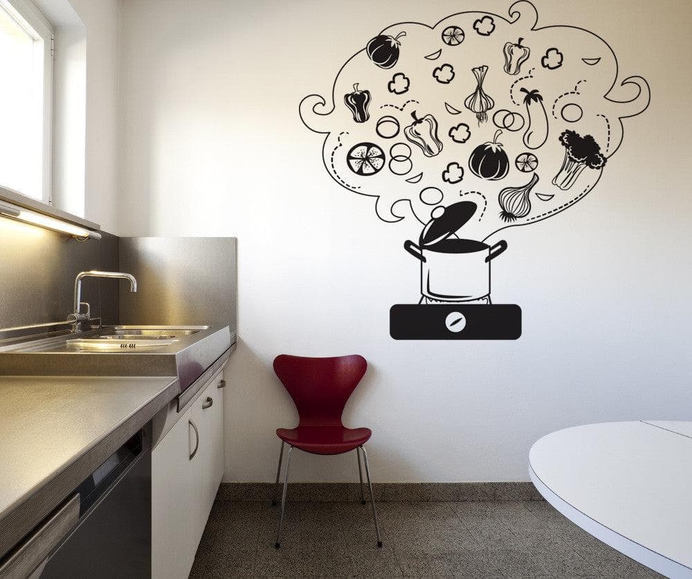 Premium Vinyl Wall Decal Sticker - Cooking Pot Design #OS_DC313 - Perfect for Kitchen Decor, Home Renovation & DIY Projects