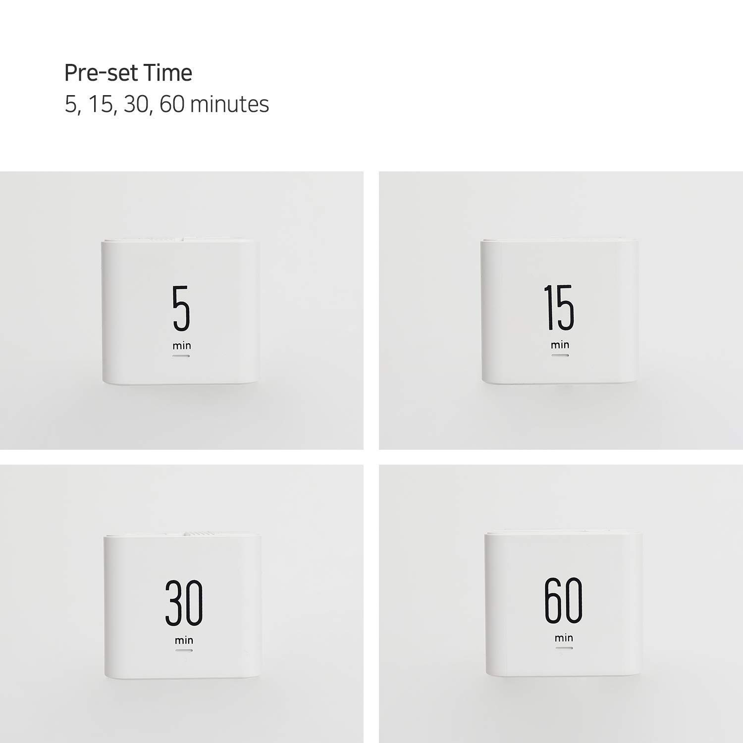 Mooas Multi Cube Timer Set - White (5/15/30/60 Minutes) & Violet (5/10/20/30 Minutes) - Digital Clock & Alarm Timer for Kitchen, Classroom, Office, Study and Productivity