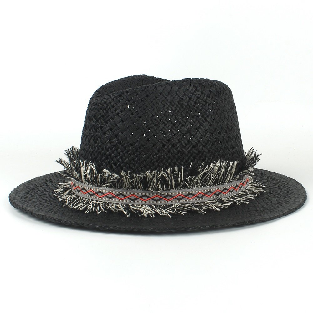 Stylish Panama Hat with Tassel for Women & Men - Beach & Outdoor Sun Protection