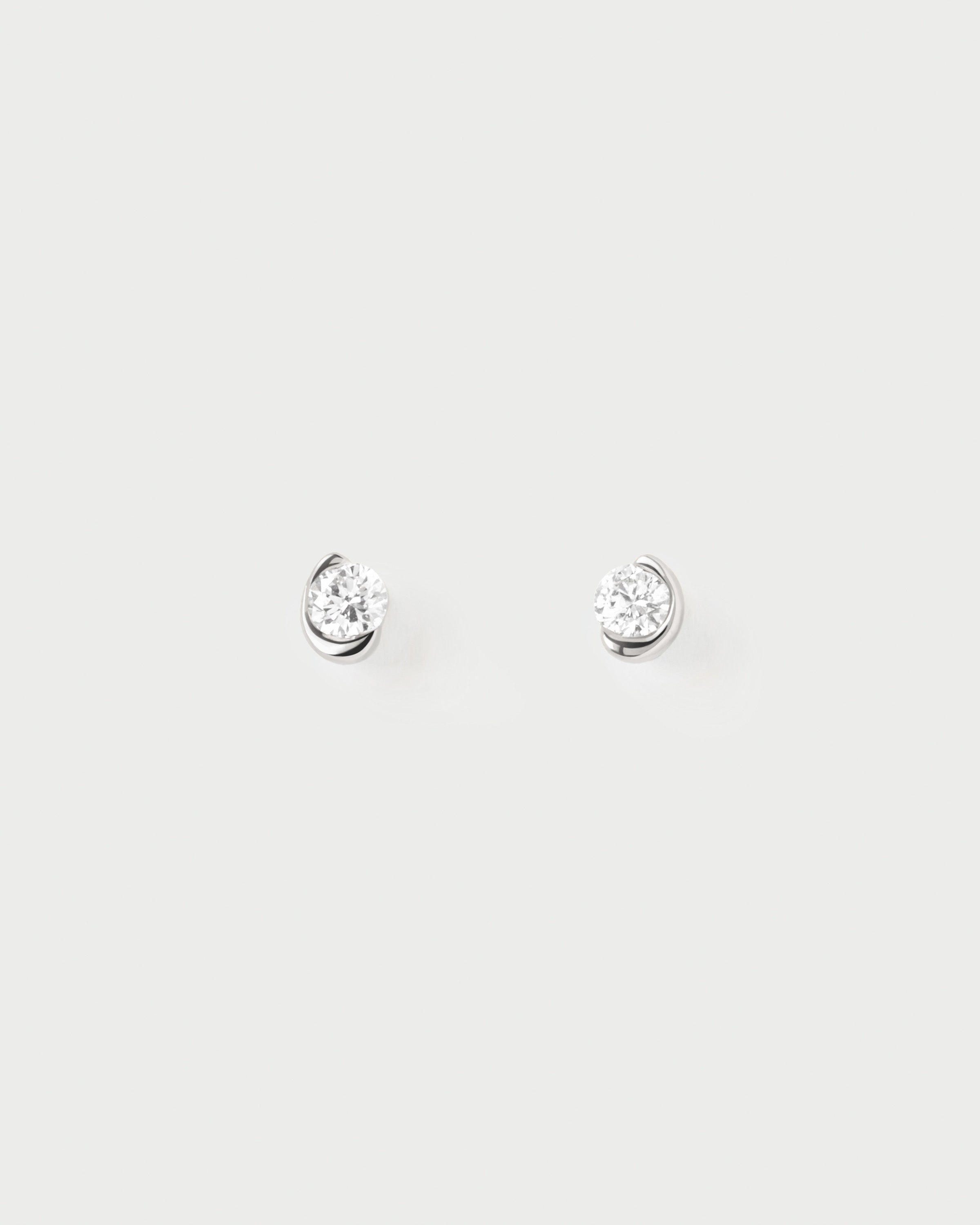 Exquisite 14K White Gold Diamond Stud Earrings for Women | Delia Collection | Perfect for Weddings, Parties & Everyday Elegance