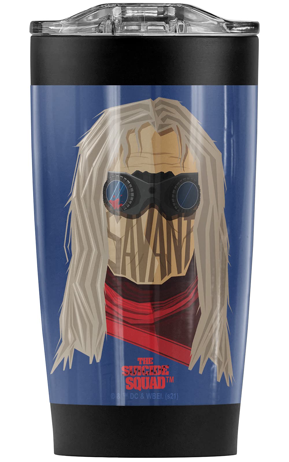 LOGOVISION Suicide Squad 2 Savant Stainless Steel Tumbler 20oz - Vacuum Insulated Coffee Travel Mug with Leakproof Lid - Keeps Hot & Cold Beverages Perfect Temperature - Ideal for Office, Gym, Camping & Road Trips