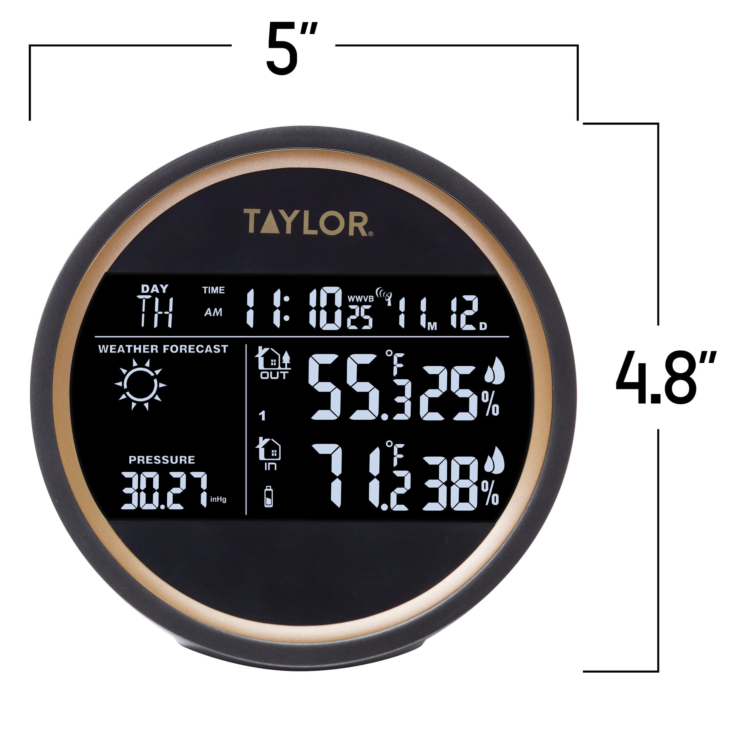 Digital LED Round Weather Forecaster - Accurate Temperature & Humidity Display for Home, Office, and Outdoor Use
