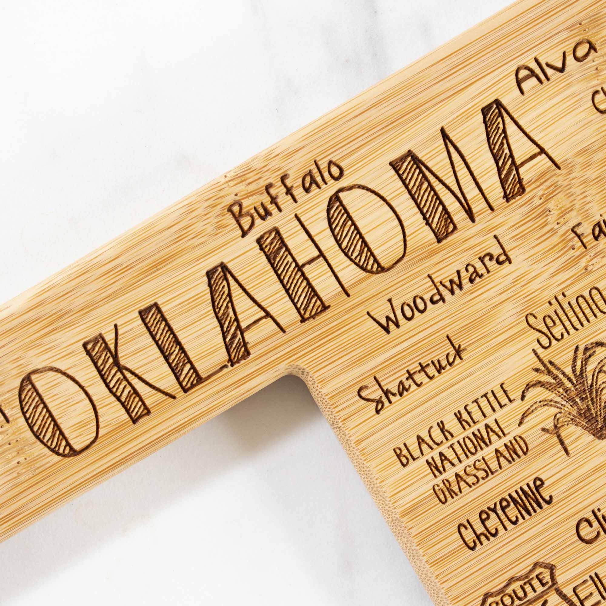 Premium Oklahoma-Themed Wooden Cutting Board - 16.75
