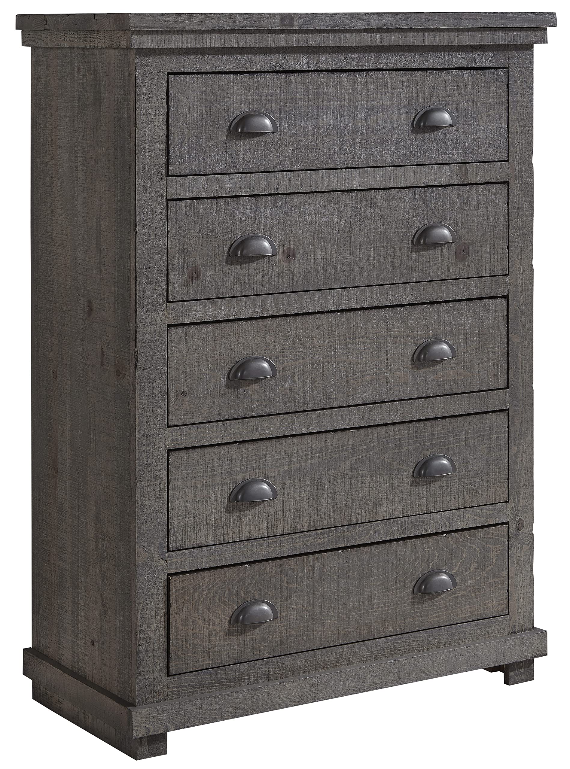 Progressive Furniture Willow Chest - Distressed Dark Gray Dresser for Bedroom, Living Room & Entryway Storage | Vintage Style Wooden Chest with Drawers