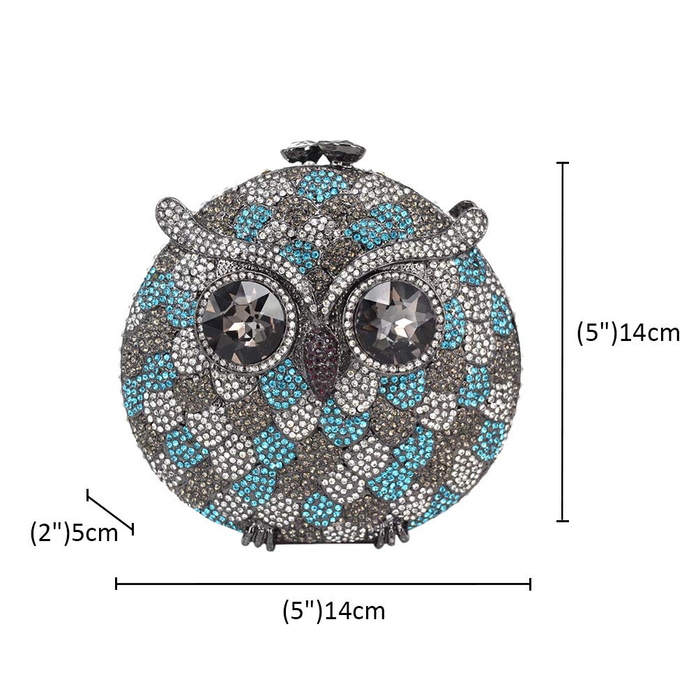 Luxury Crystal Owl Evening Clutch Purse for Women - Elegant Shoulder Bag with Chain Strap for Bridal, Party & Special Occasions