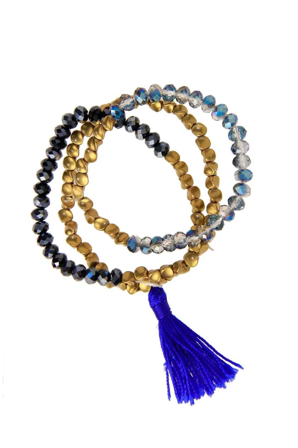 Elegant Crystal Beaded Tassel Bracelet Set for Women - Boho Chic Handmade Jewelry Gift - Perfect for Parties, Weddings & Everyday Wear
