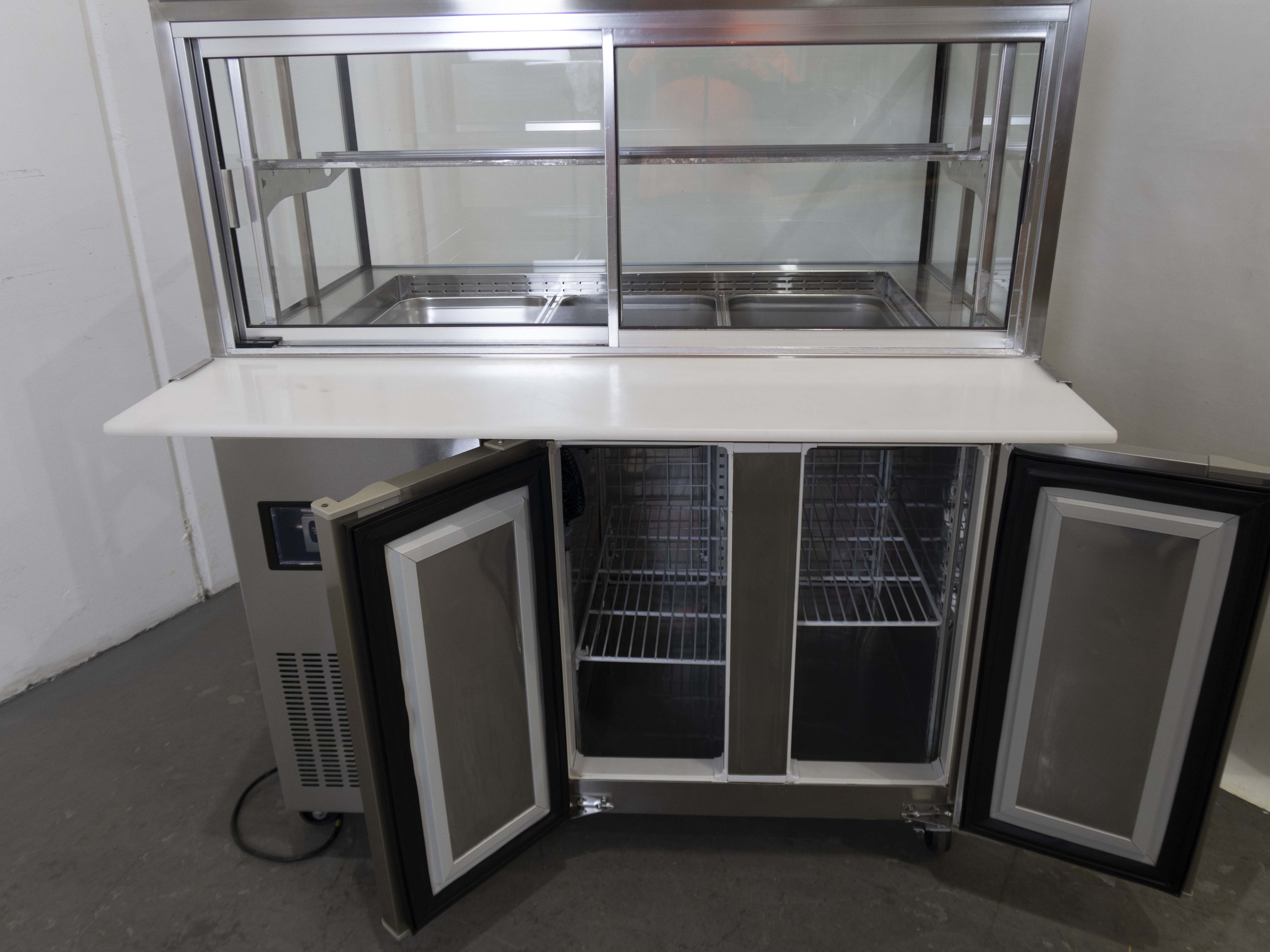 Artisan M2812 Commercial Refrigerated Display Case for Cold Food Storage - Perfect for Restaurants, Delis, and Supermarkets