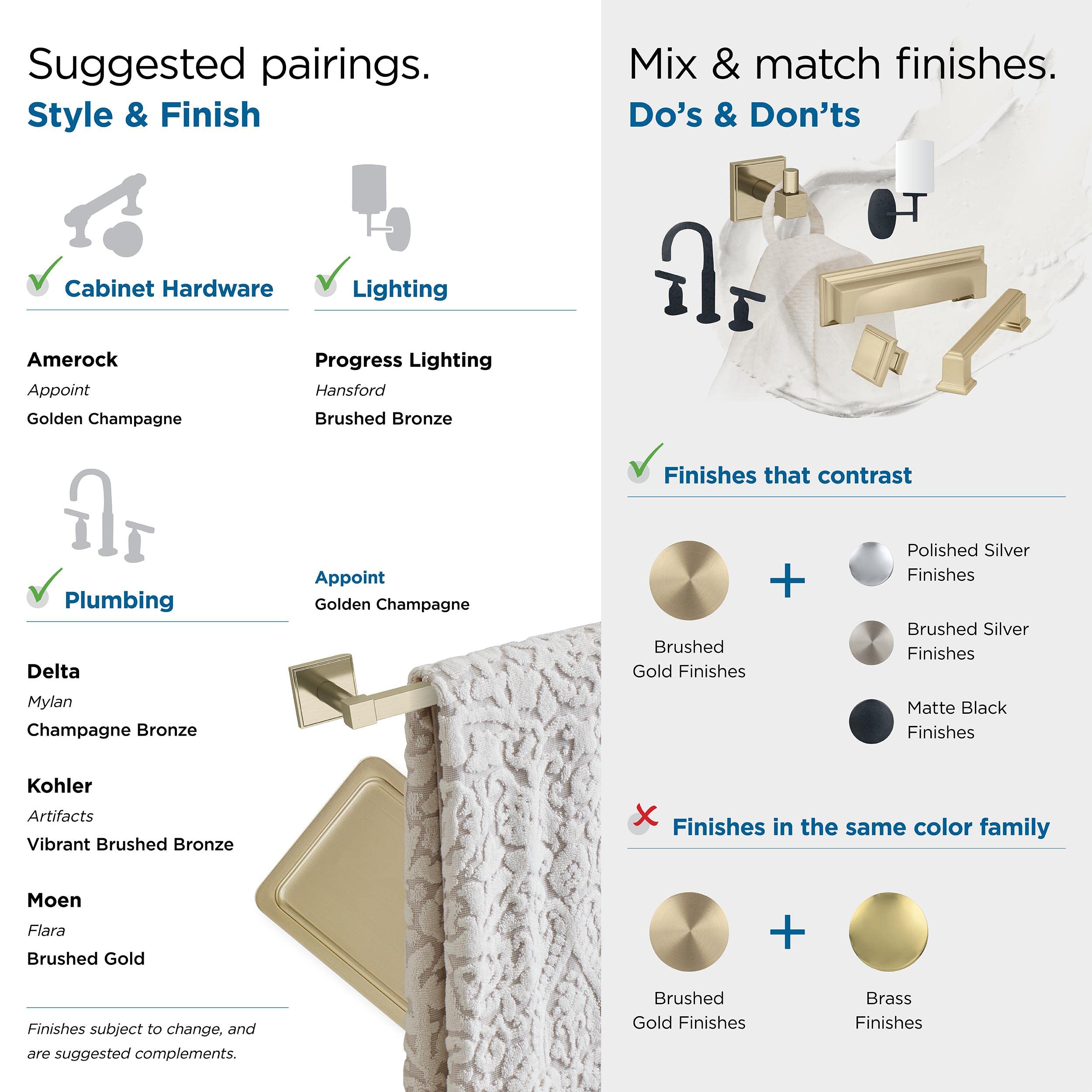 Amerock BH36070BBZ Golden Champagne Single Robe Hook - 1-7/8 Inch (48mm) Bathroom Towel Holder - Elegant Bath Accessories for Hanging Robes & Towels in Home, Hotel & Spa