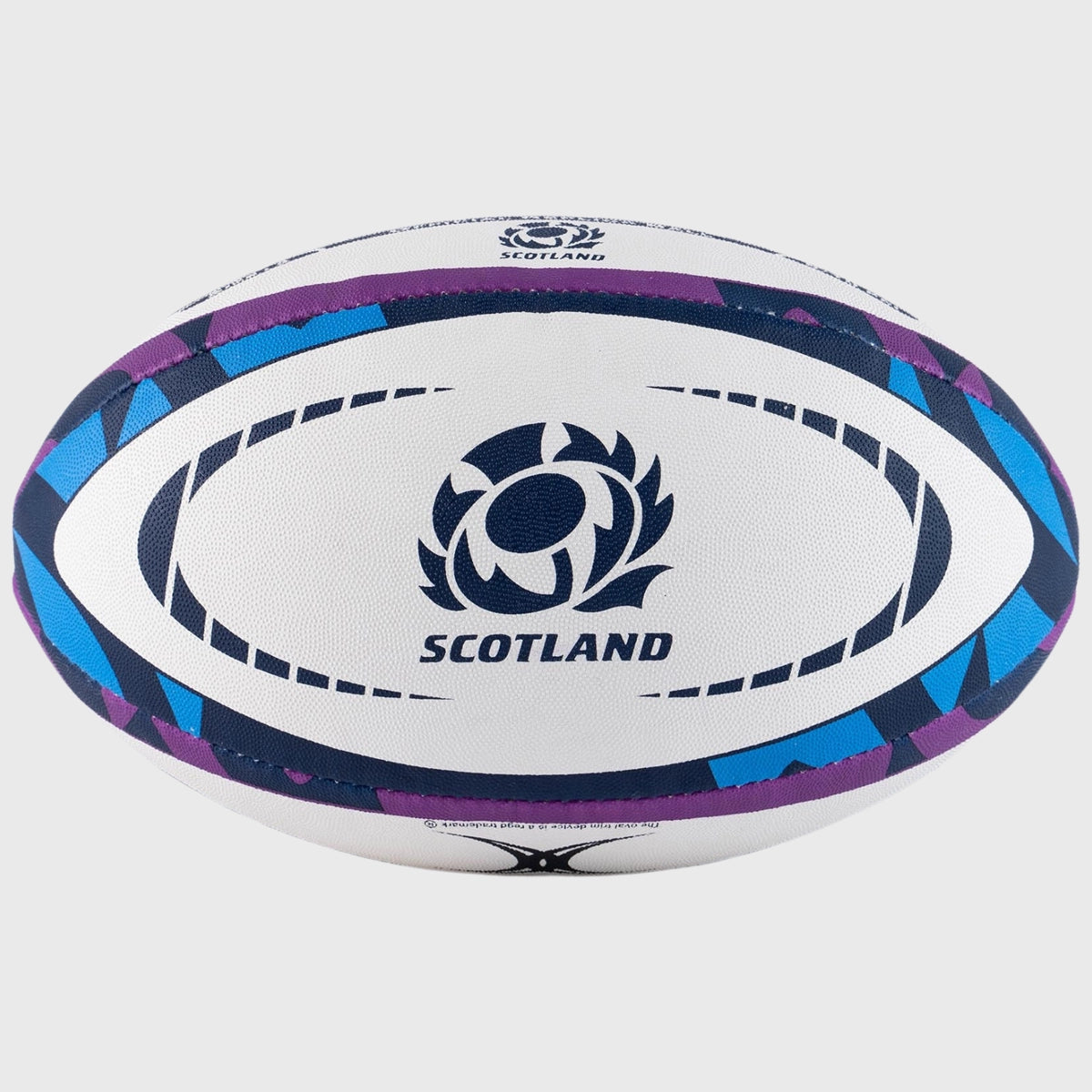 Gilbert Scotland Replica Rugby Ball - Official Size Navy & Purple Rugby Ball for Training & Matches - Perfect for Rugby Fans, Collectors & Sports Enthusiasts