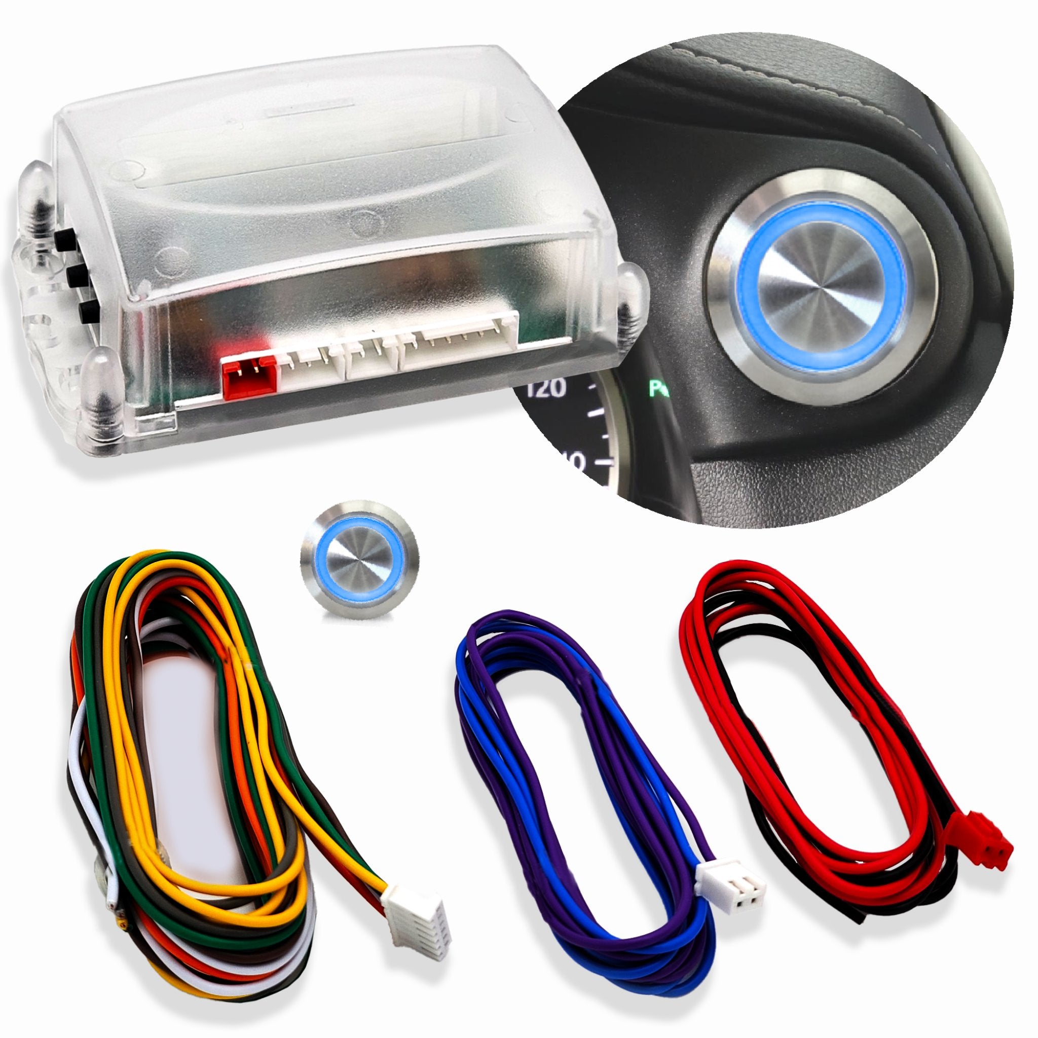 1903 Rambler Model E 12V Billet Push Button Ignition Switch - Engine Start Stop Key Conversion Kit for Classic Car Restoration & Hot Rod Builds