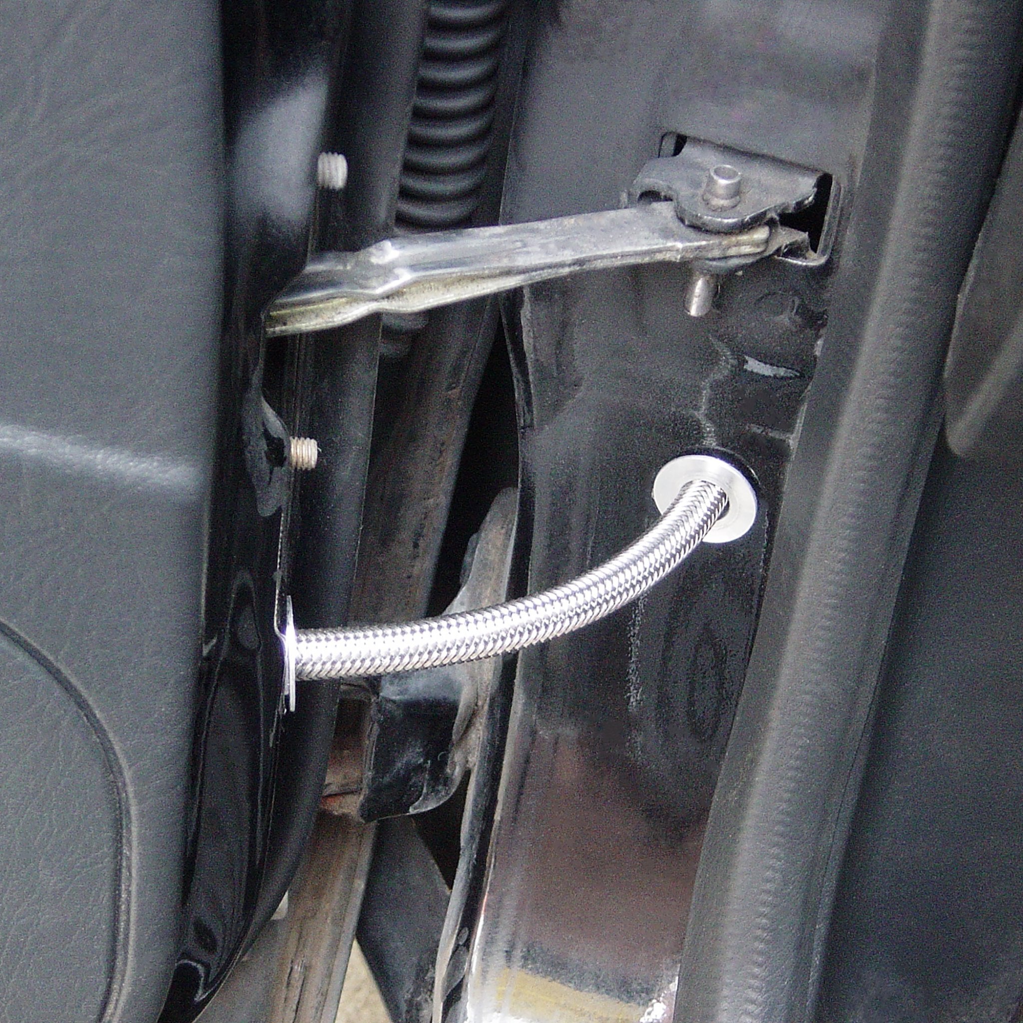 12 Billet Aluminum & Stainless Steel Braided Door Loom Wire Hose Conduit Pair - Automotive Wire Protection for Cars, Trucks, and Motorcycles