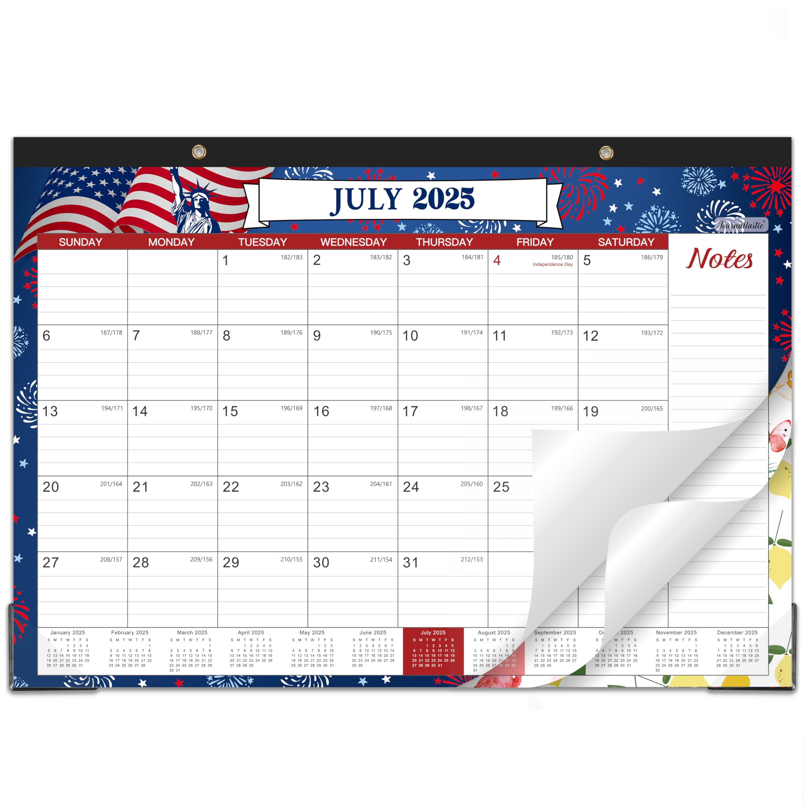 2025-2026 Monthly Desk Calendar - 18 Months from July 2025 to December 2026, 16.9