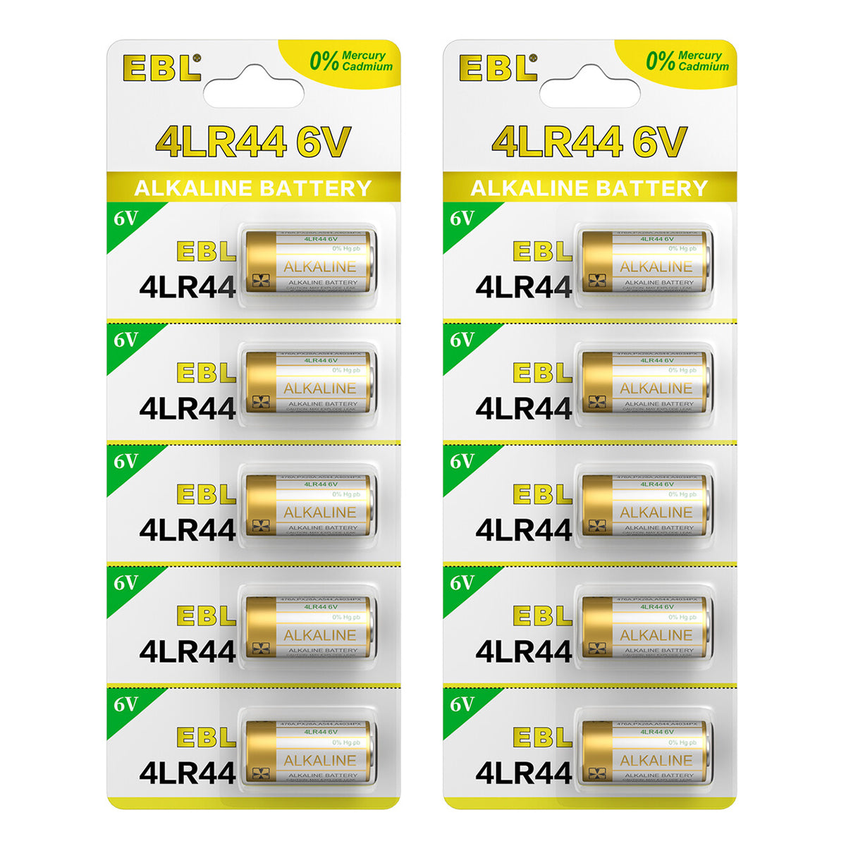EBL 4LR44 6V Alkaline Batteries - 4 Pack Long Lasting Power for Dog Collars, Pet Training Devices & Electronic Gadgets - Ideal for Outdoor Activities & Emergency Use