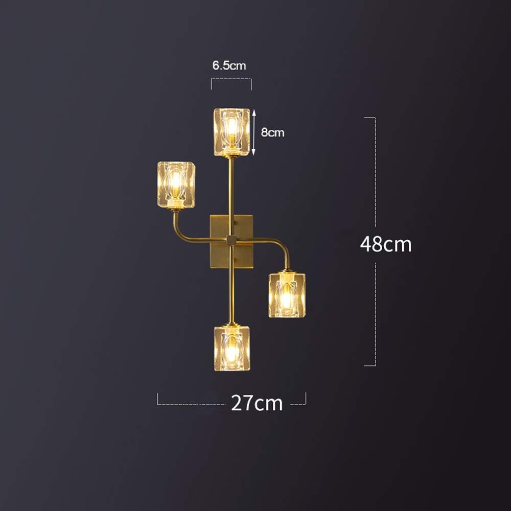 Modern Crystal Wall Lamp - Luxury Postmodern Copper Wall Light, 11W LED for Living Room, Dining Hall, Bedroom & Stairs - Minimalist Creative Decoration Lighting for Home & Office Spaces