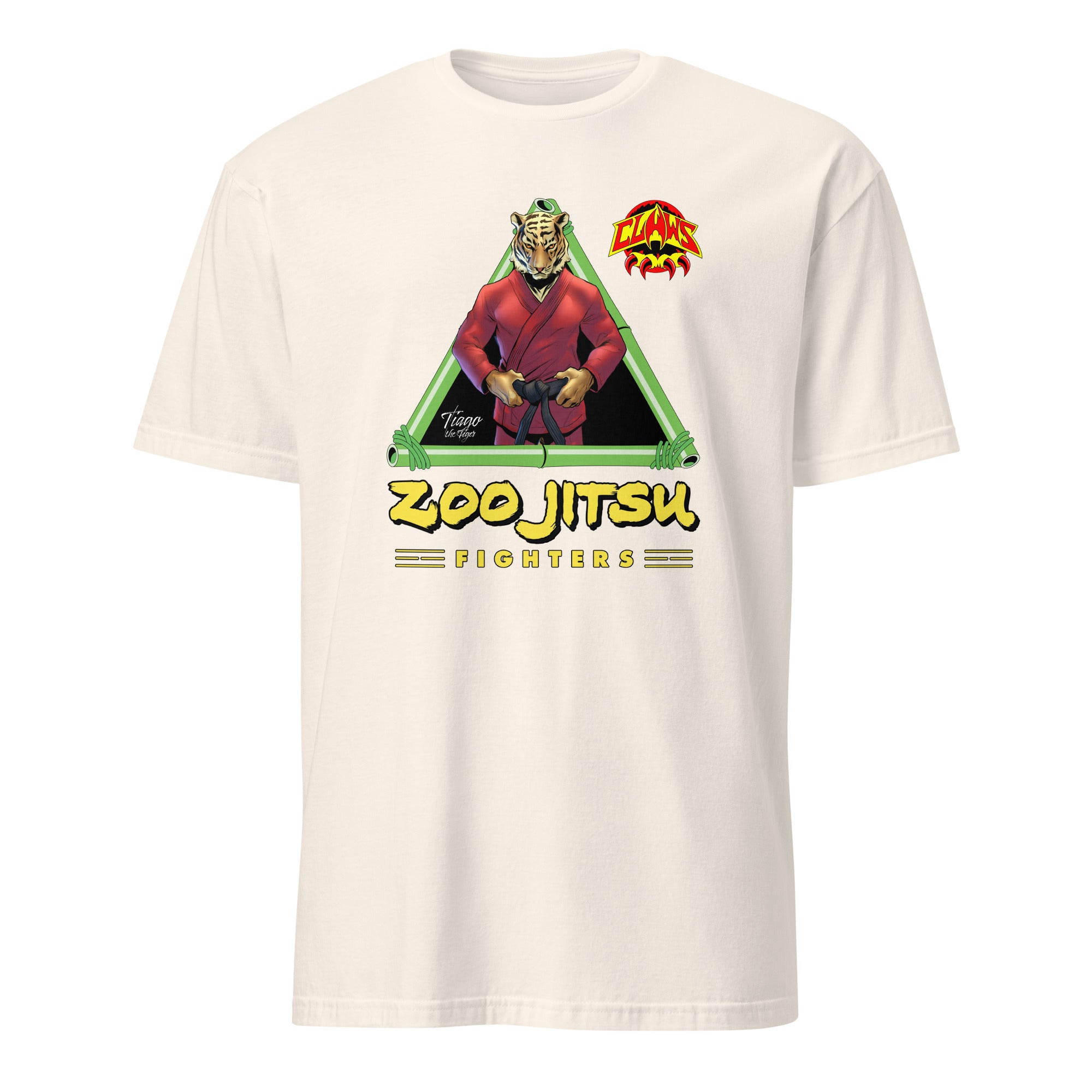 Zoo Jitsu Fighters Tiago the Tiger Unisex Short Sleeve T-Shirt - Cool Graphic Tee for MMA Fans, Streetwear & Casual Outfits