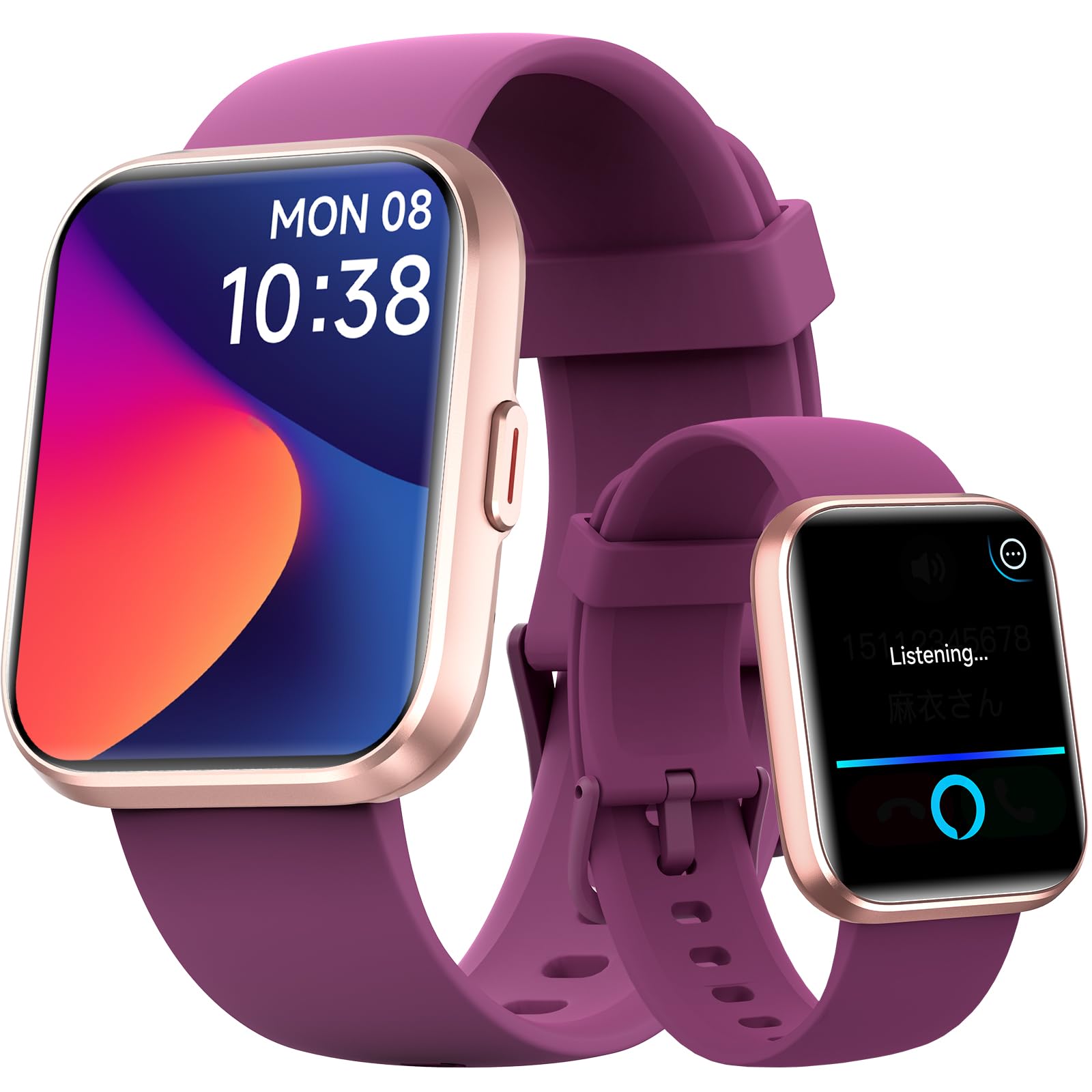 Fitpolo W208 Smart Watch for Women - Fitness Tracker with Heart Rate Monitor, Sleep Tracking, Compatible with Android & iPhone, Pink & Purple - Perfect for Workouts, Running & Daily Activity Tracking