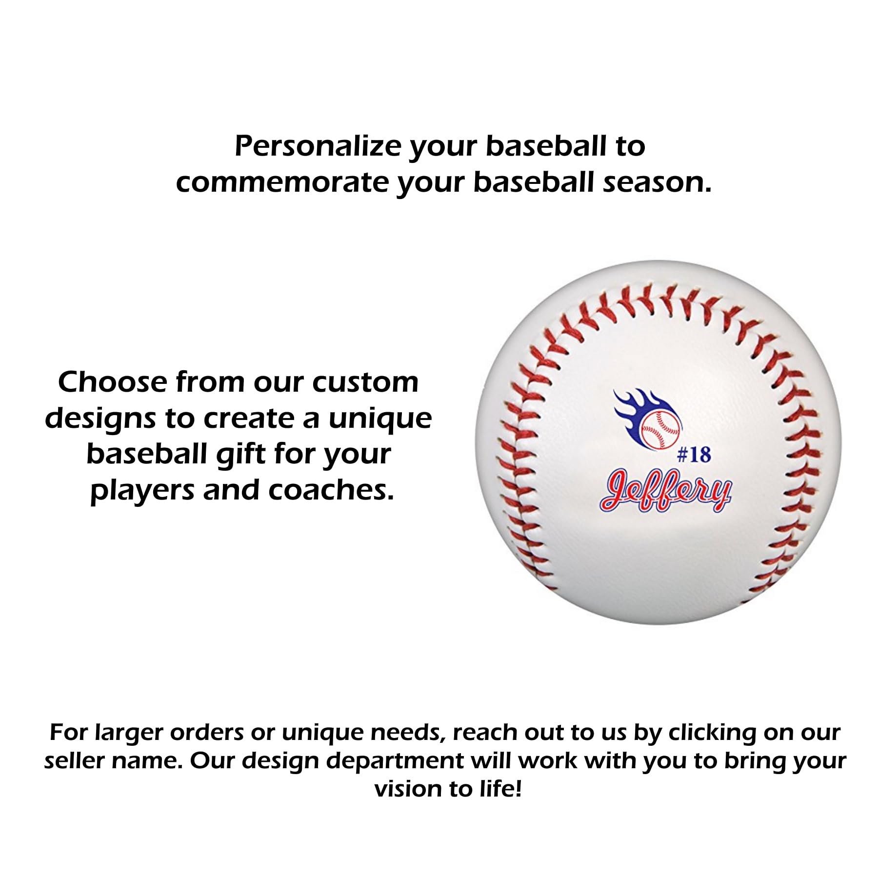 Custom Personalized Baseballs - Official Size with 15 Unique Designs or Upload Your Photo/Logo - Perfect for Team Gifts, Promotions & Special Events