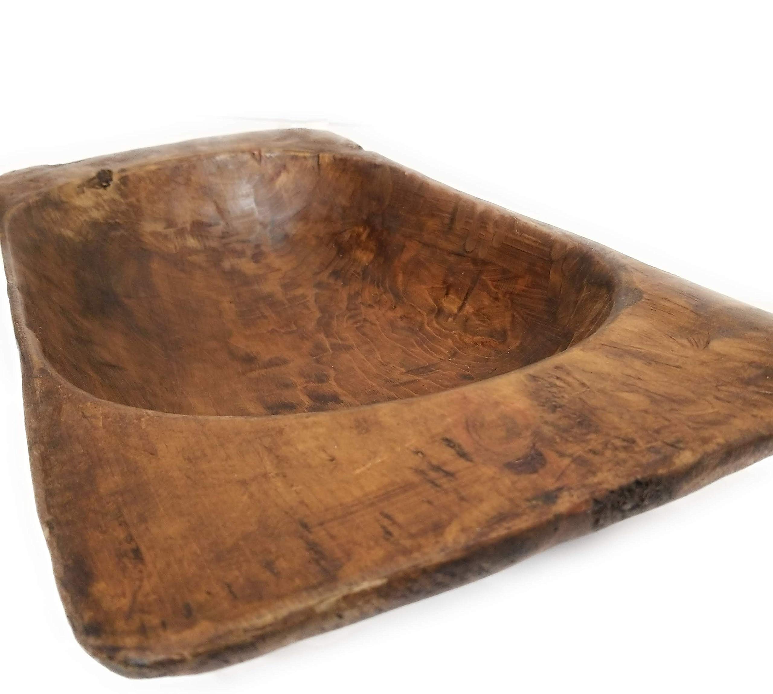 Large Decorative Wood Dough Bowl - Grand Canyon Style Rustic Table Centerpiece for Farmhouse Dining, Kitchen Decor & Wedding Decorations