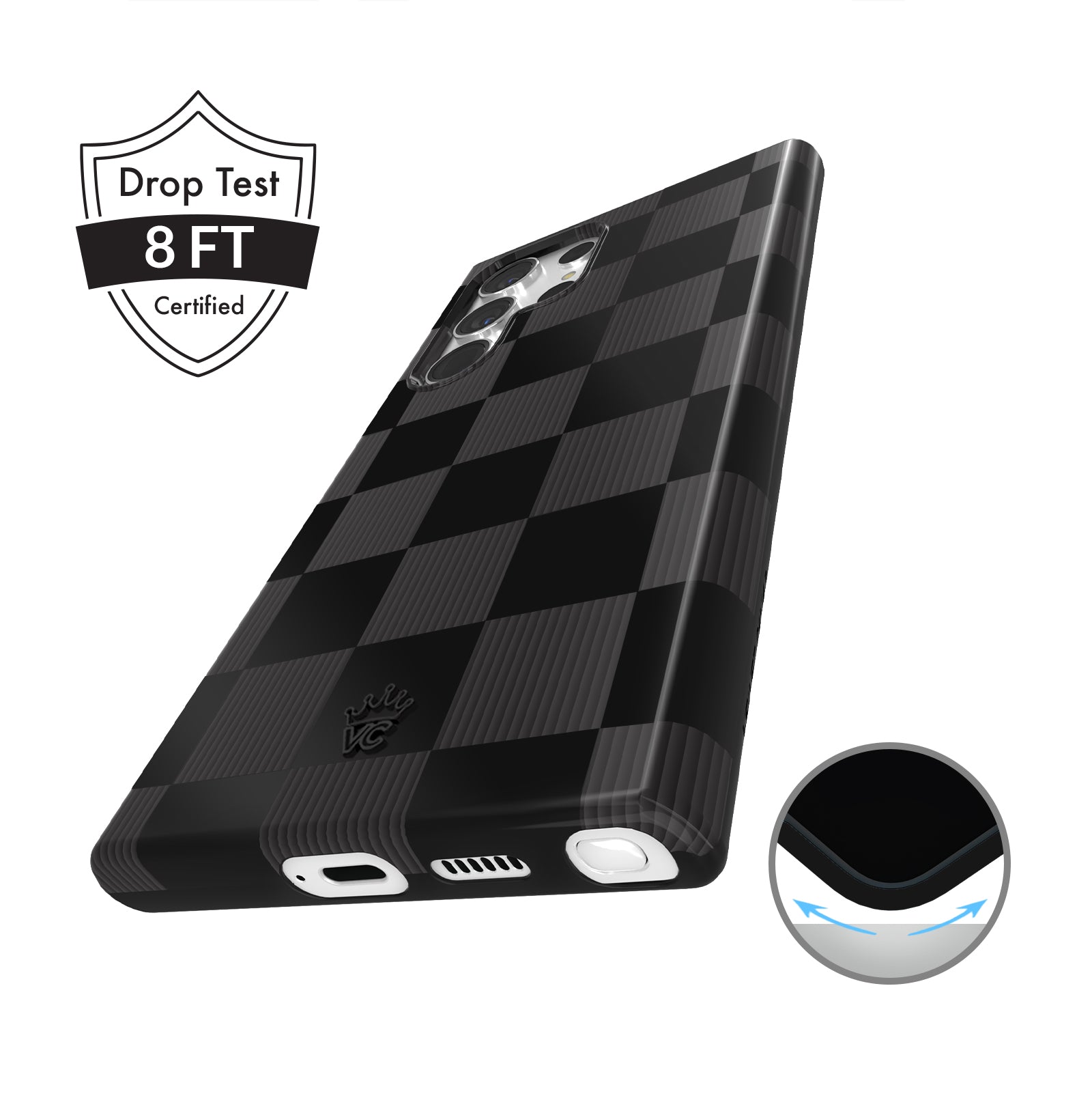 Noir Vibe Checkered Samsung Phone Case - Stylish Protective Cover for Samsung Galaxy (Model Specific) | Perfect for Everyday Use, Work & Travel