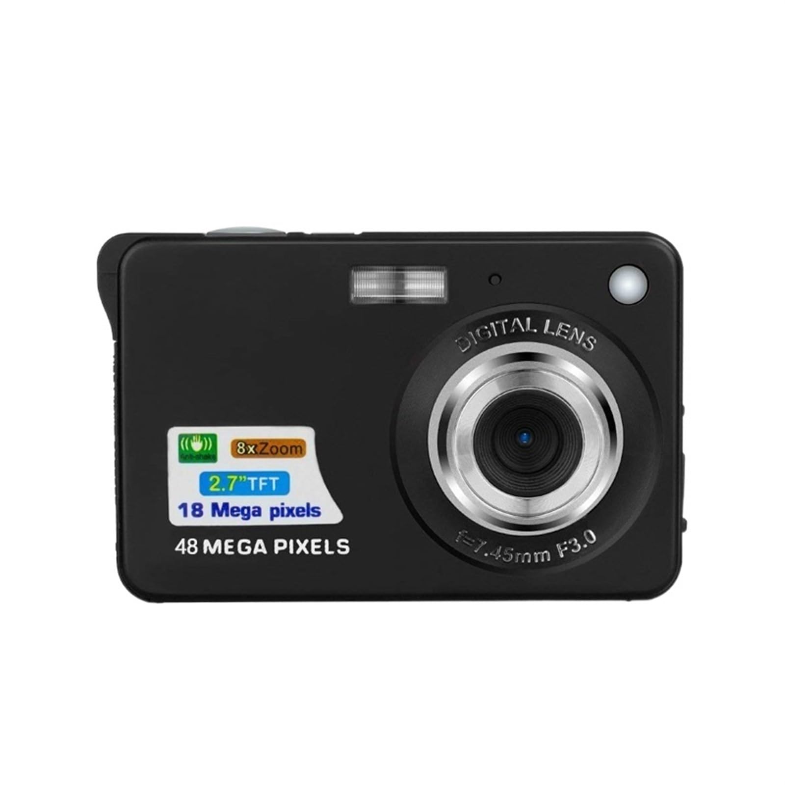 MZZYG 48MP HD Digital Camera - Retro Style Student Card Camera with Selfie Video Camcorder (Black) | Perfect for Travel Vlogging, School Projects & Everyday Photography