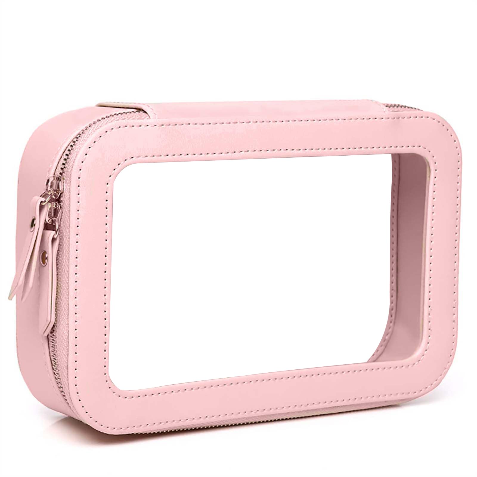 Clear TSA Approved Travel Makeup Bag for Women - Portable Cosmetic Organizer with Zipper & Transparent Vinyl Windows - Perfect for Air Travel, Gym, and Daily Essentials Storage