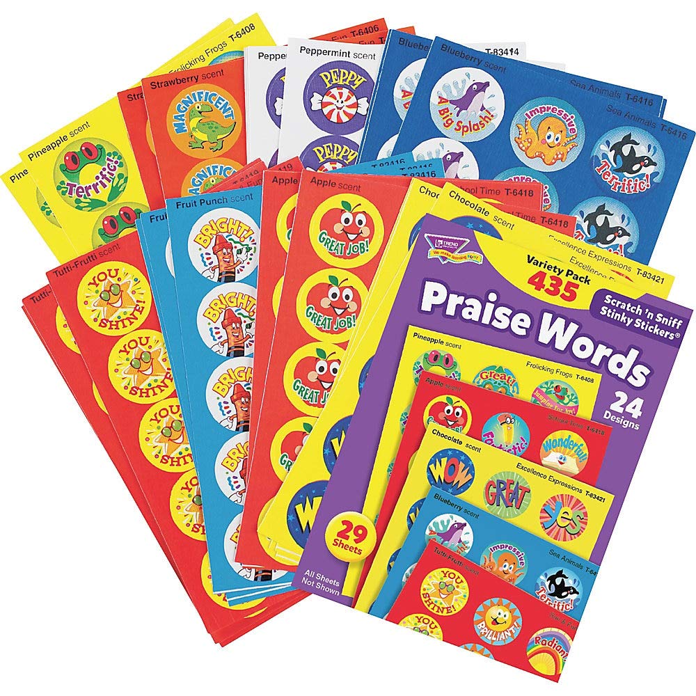 Trend Stinky Stickers Variety Pack - 432 Fun & Smelly Stickers (8 Packs) - Perfect for Kids' Scrapbooking, Reward Incentives & Classroom Activities