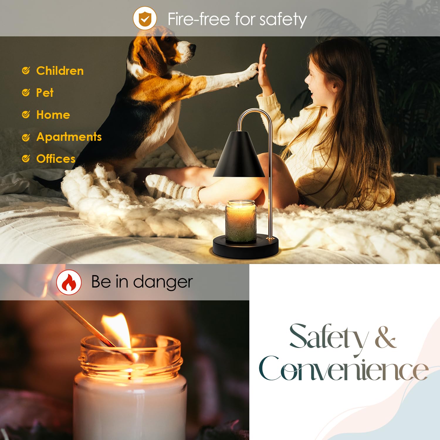 Electric Candle Warmer Lamp with Timer & Dimmable Light - Scented Wax Melter for Home Decor, No Smoke, Fits Various Jars, Includes 2 Bulbs (Black) - Perfect for Aromatherapy, Relaxation & Holiday Ambiance