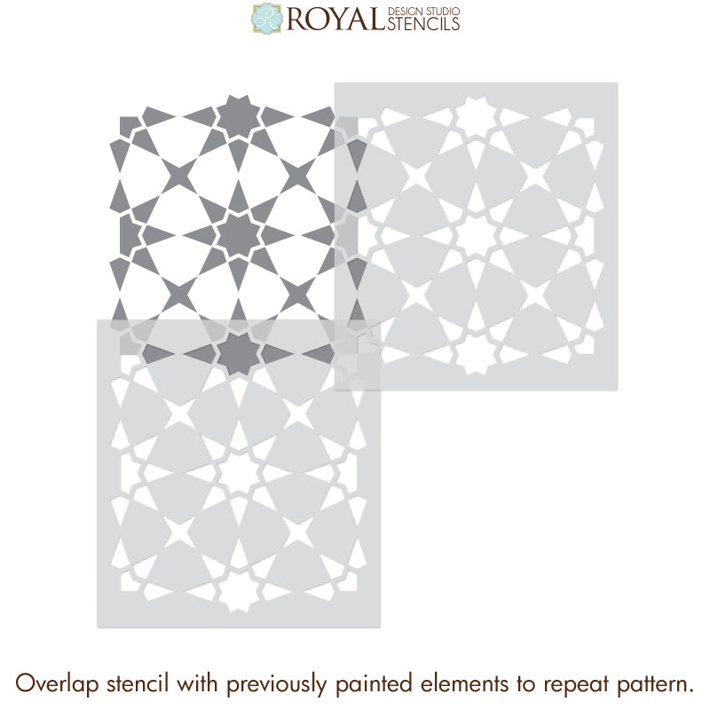 Supernova Tile Stencil - DIY Mosaic Tile Patterns for Home Decor, Bathroom & Kitchen Backsplash - Reusable Stencil Template for Floor & Wall Tiling Projects