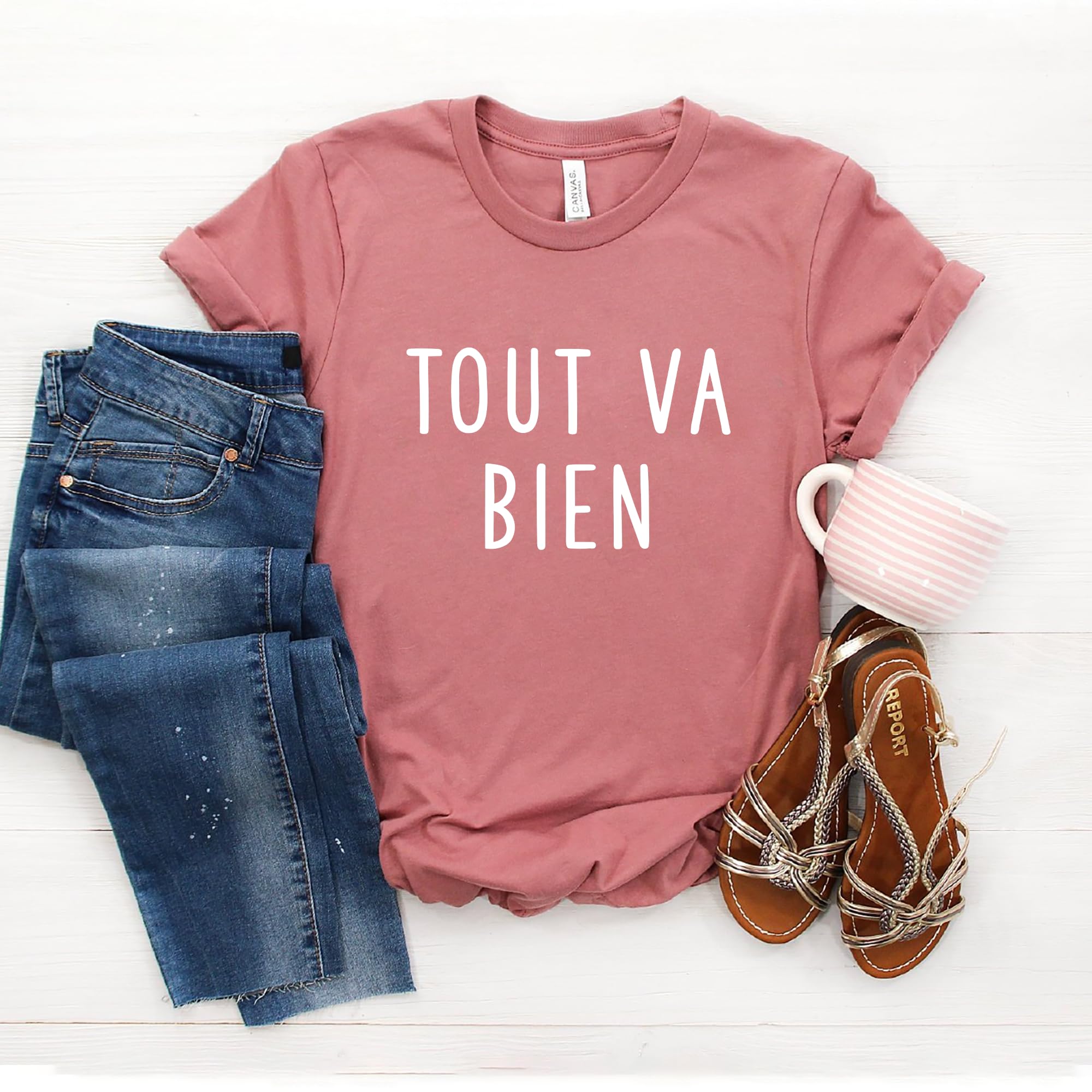French Shirt - Tout Va Bien Shirt - Everything Is Fine - Bonjour Shirt - France - C'est la Vie Shirt - Paris Shirt - Softstyle Unisex Shirt
