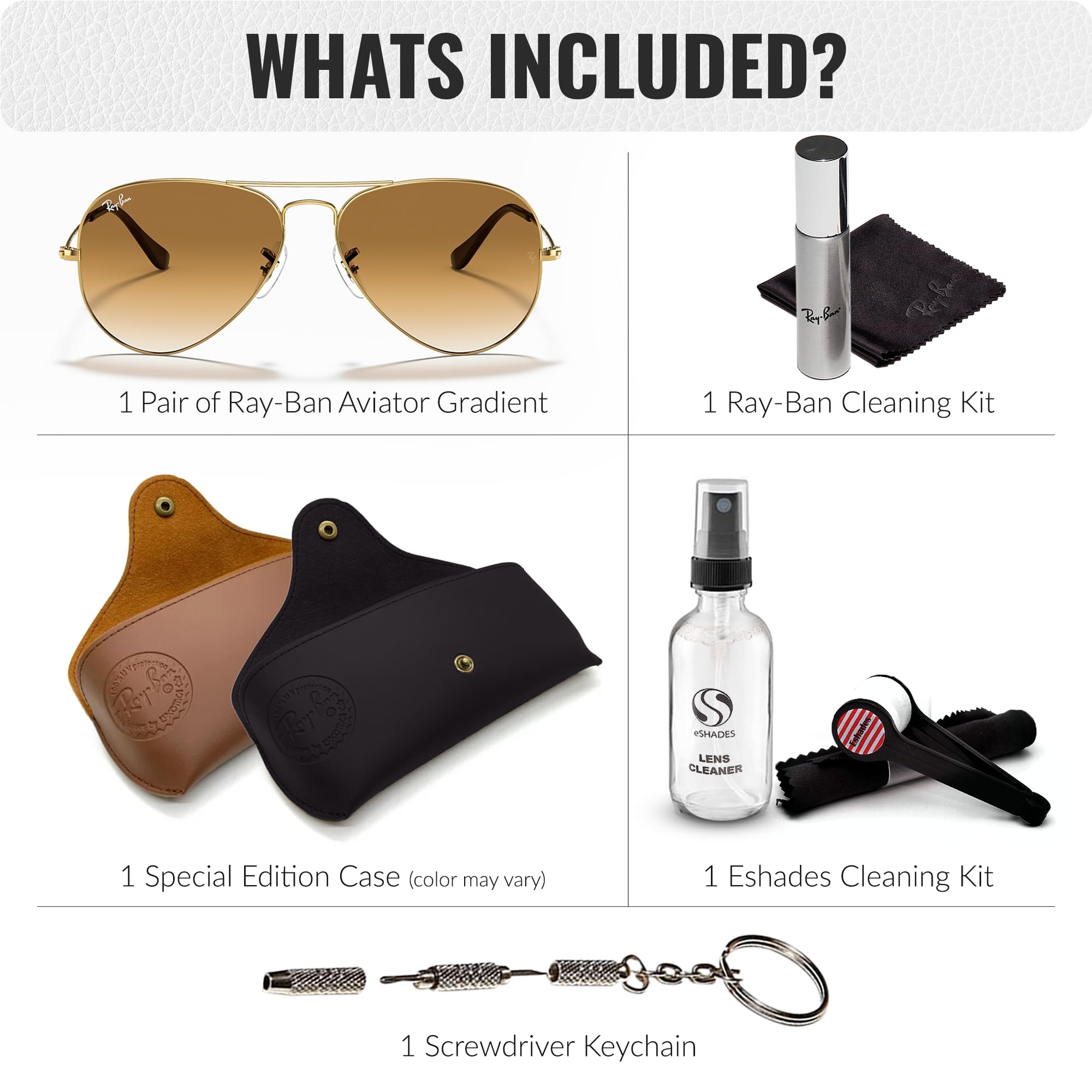 Ray-Ban RB3025 Classic Gradient Aviator Sunglasses with Eyewear Kit - Adjustable Nose Pads - Retro Polarized UV Protection Sunglasses for Men & Women - Perfect for Driving, Travel, and Outdoor Activities
