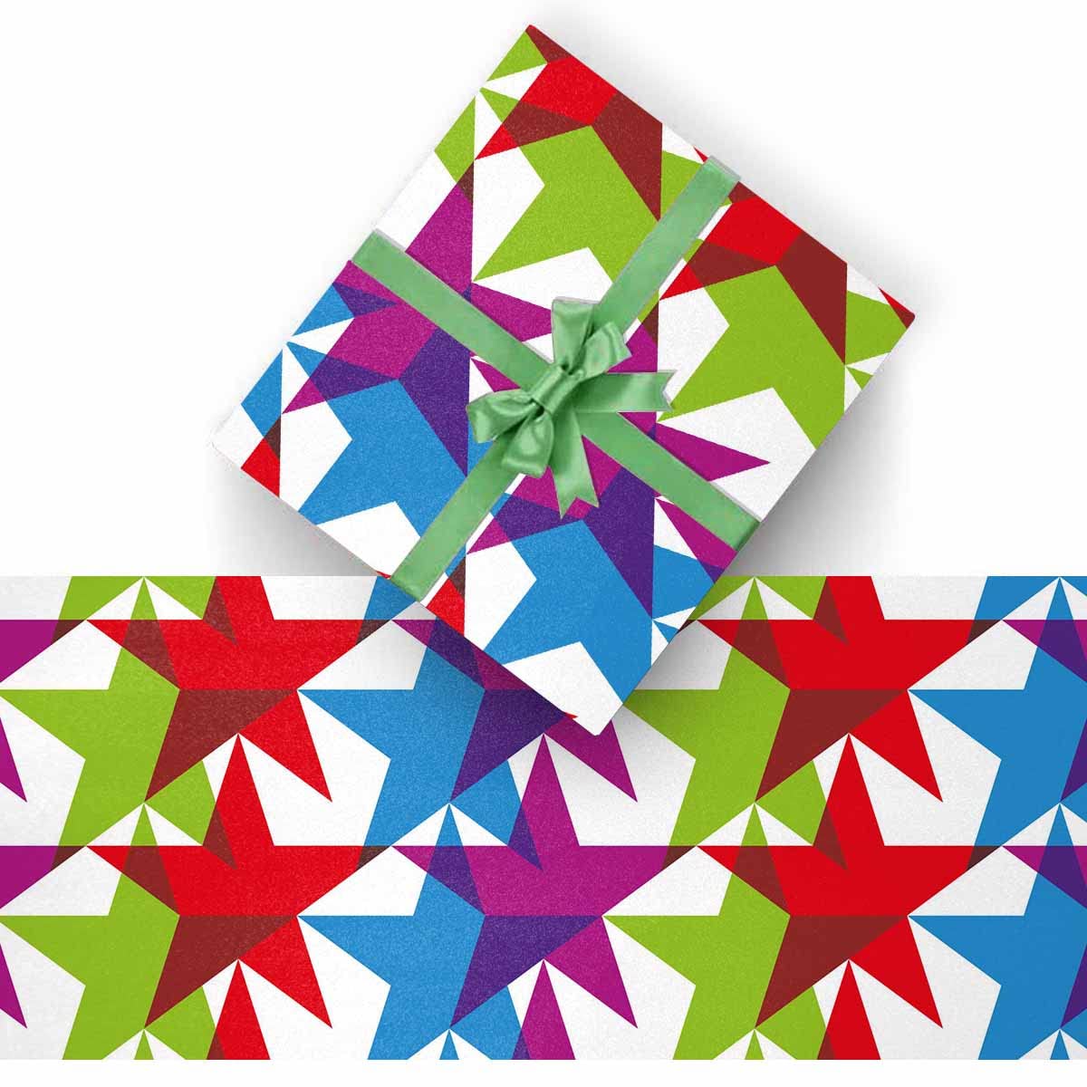 InterestPrint Premium Wrapping Paper for Weddings, Birthdays & Gifts - Elegant Stars Geometric Design - Perfect for Party Decorations, Gift Wrapping & Special Occasions