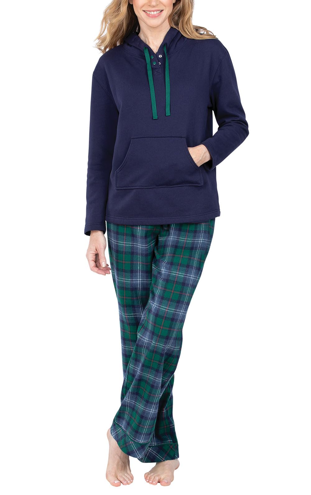 PajamaGram Women's Flannel Pajama Set - Cozy Hoodie Top & Pants for Winter Sleepwear | Perfect for Lounging, Sleepovers & Cold Weather Comfort