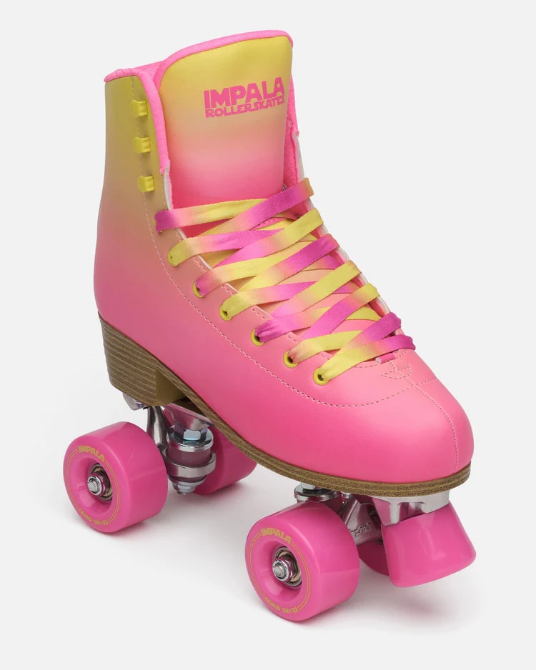 Impala Rollerskates for Women - Tropicana Pink Retro Quad Roller Skates with Light-Up Wheels | Perfect for Outdoor Skating, Roller Rinks, and 80s Themed Parties