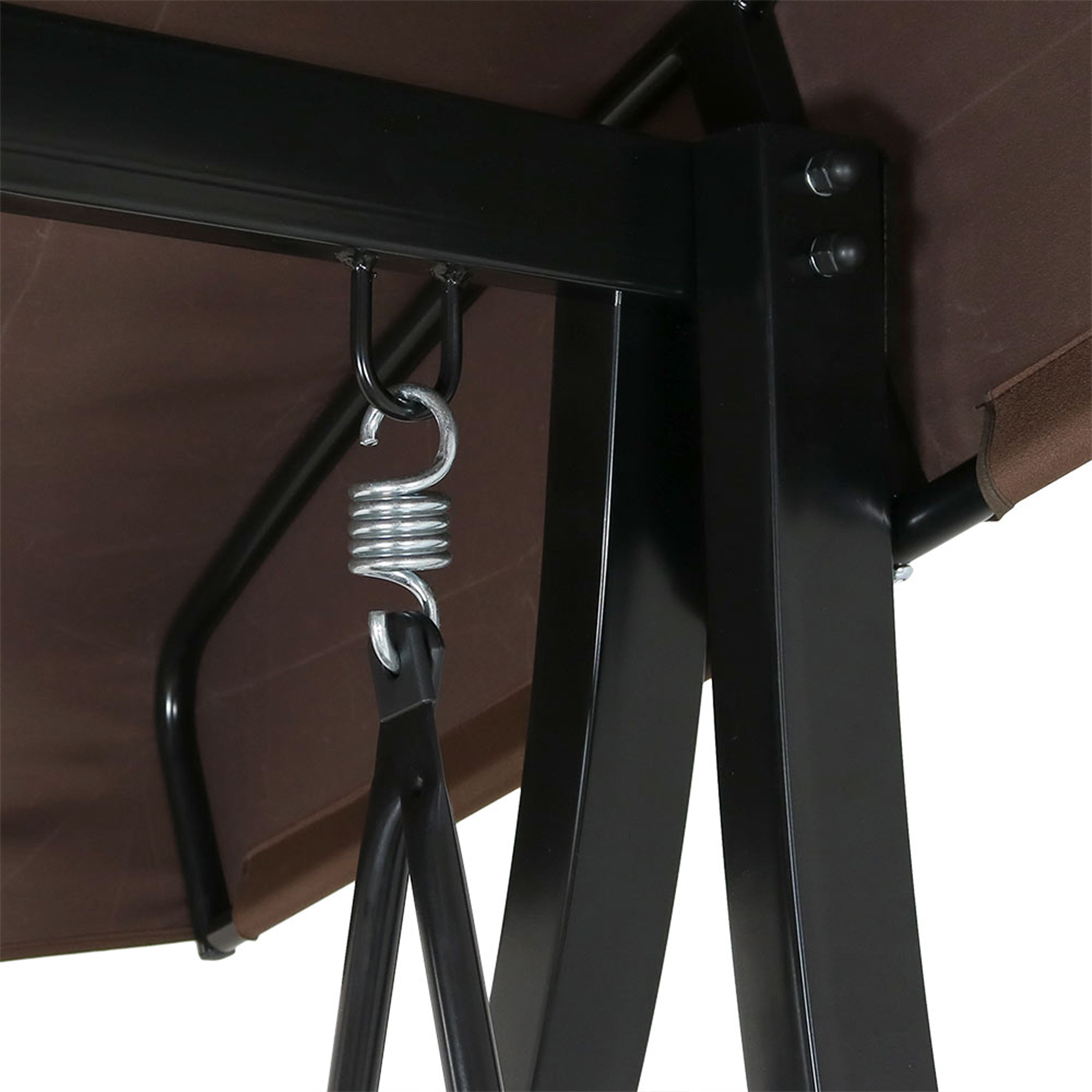 Sunnydaze Deluxe 3-Person Outdoor Patio Swing with Adjustable Canopy & Side Tables - Perfect for Backyard, Garden, or Porch Relaxation