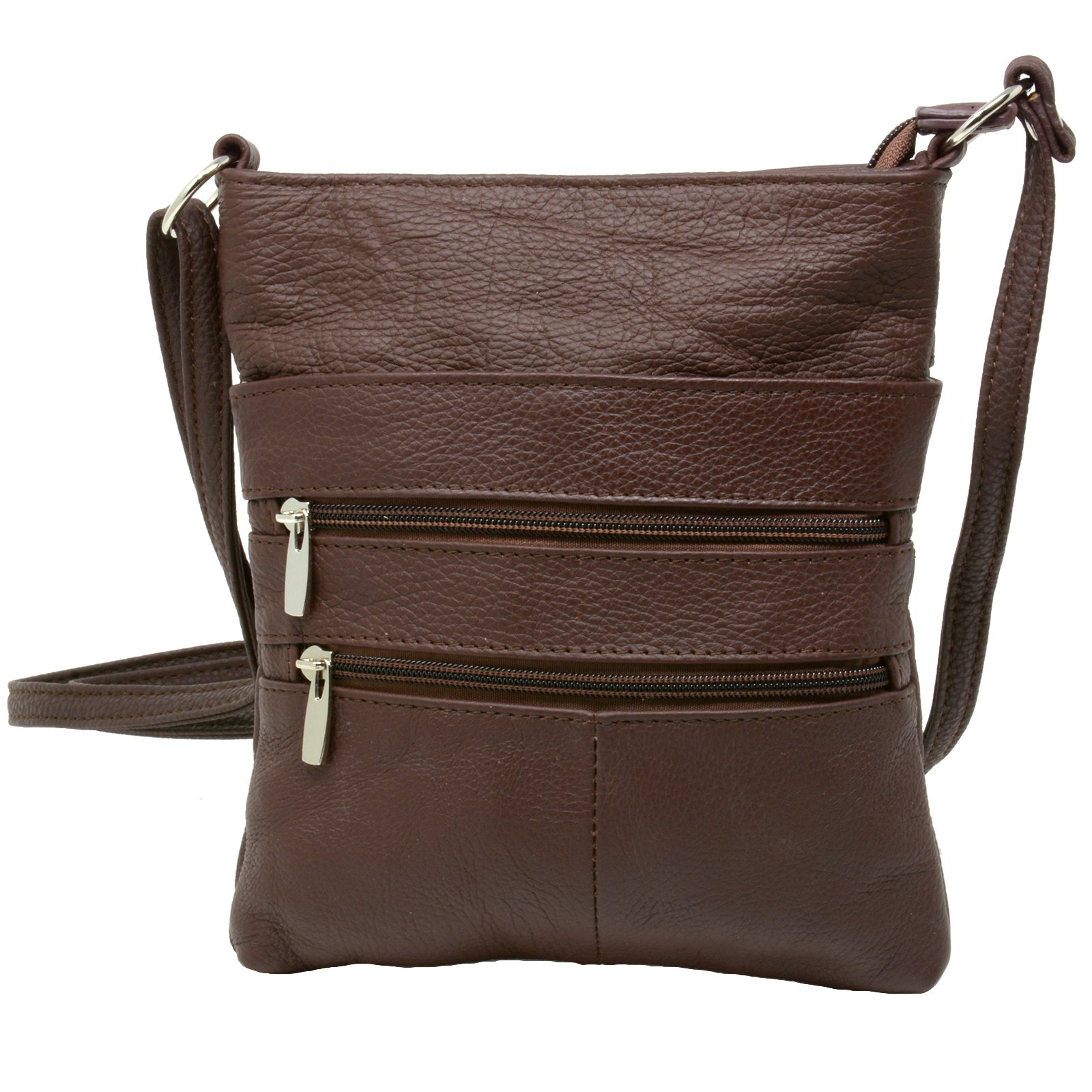 Genuine Leather Organizer Purse - Mini Handbag & Travel Bag with Zipper Shoulder Strap | Perfect for Daily Use, Office, Travel & Shopping